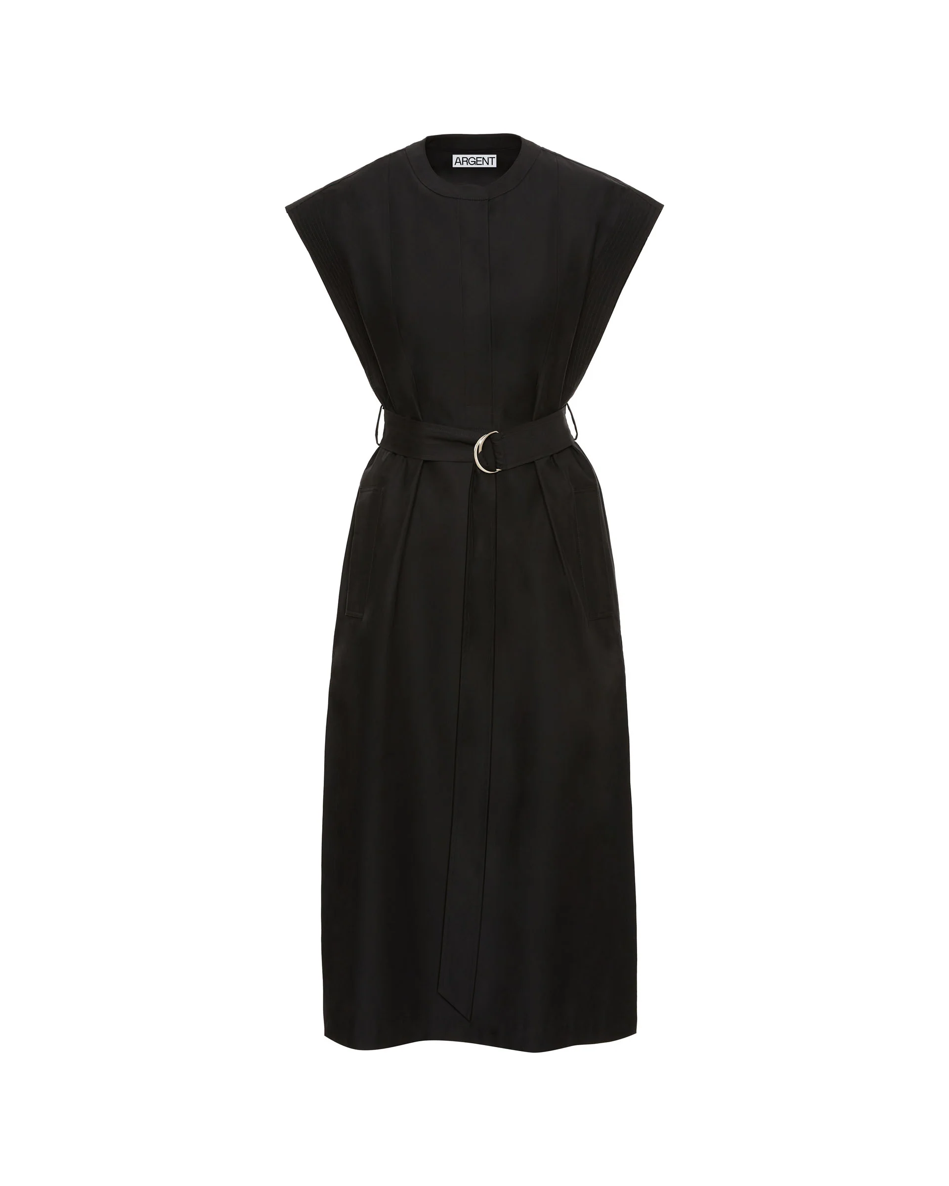 Bib Dress in Cotton Twill | Black - Image 11