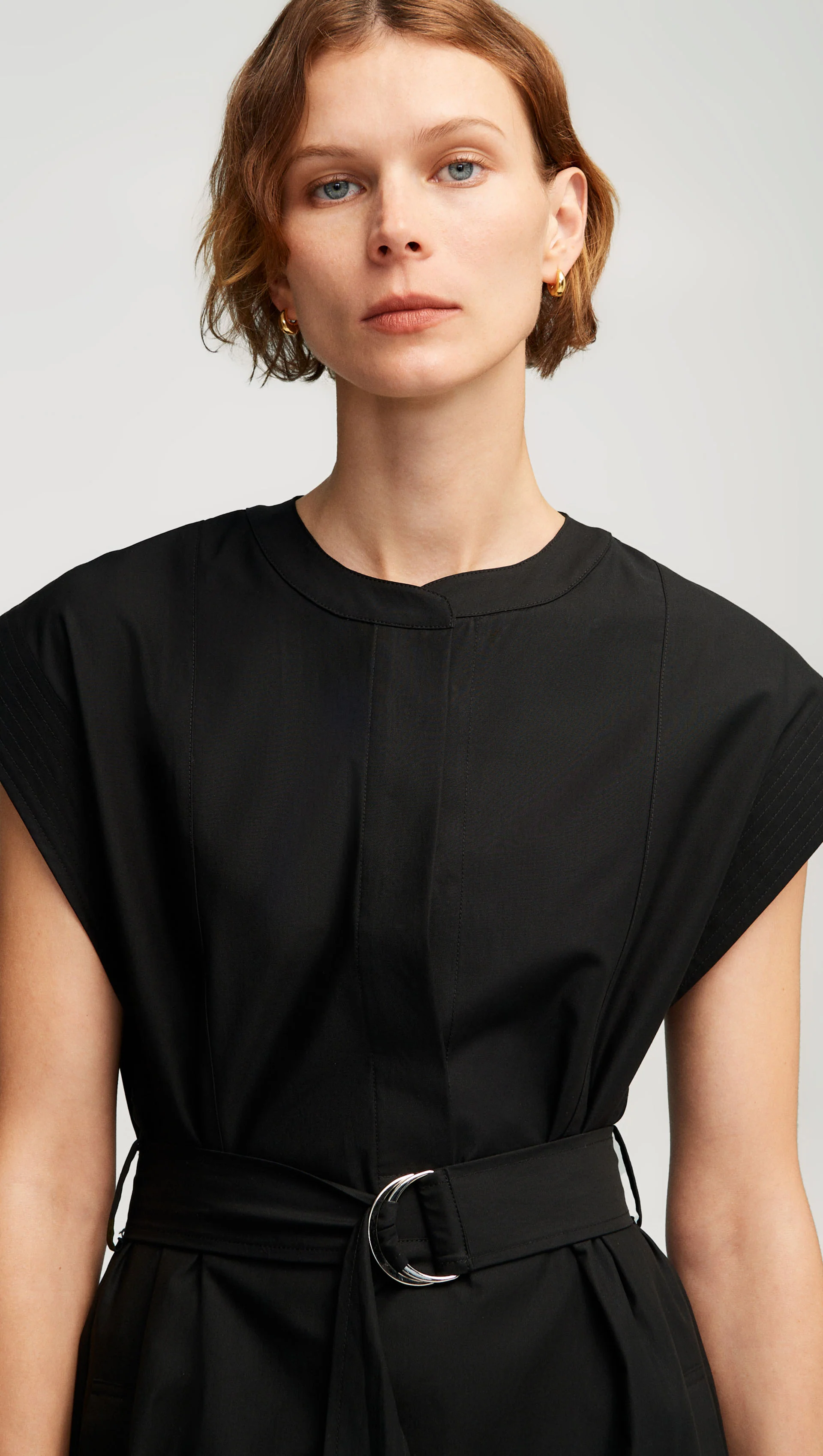Bib Dress in Cotton Twill | Black - Image 5