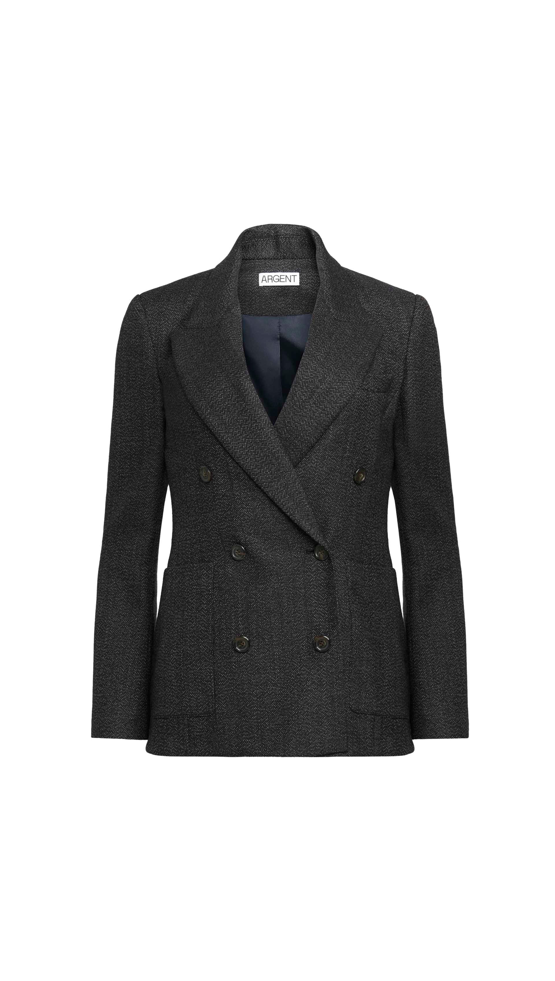 Chelsea Blazer in Tweed | Chocolate/Blue - Image 10