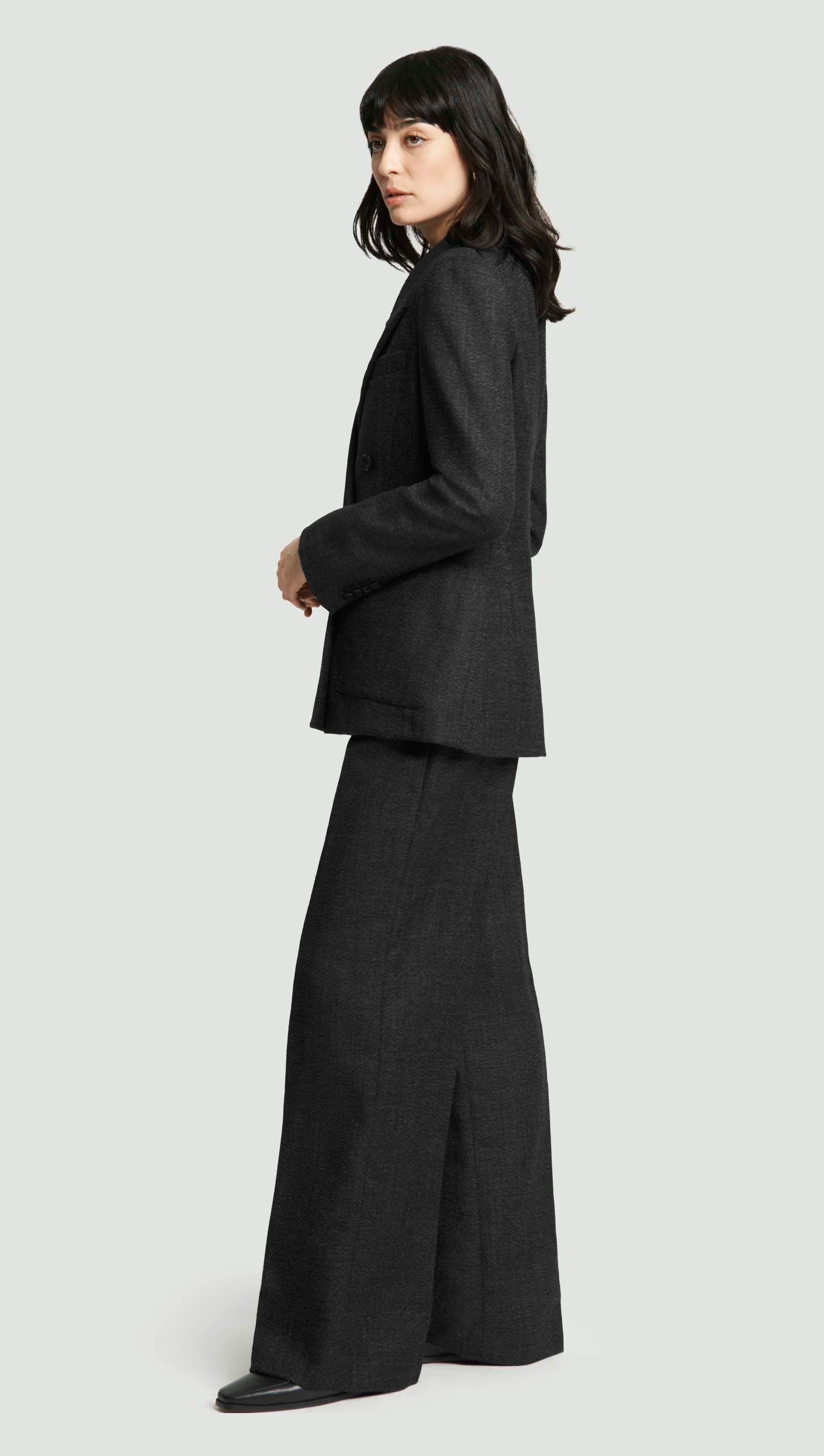 Chelsea Blazer in Tweed | Chocolate/Blue - Image 3