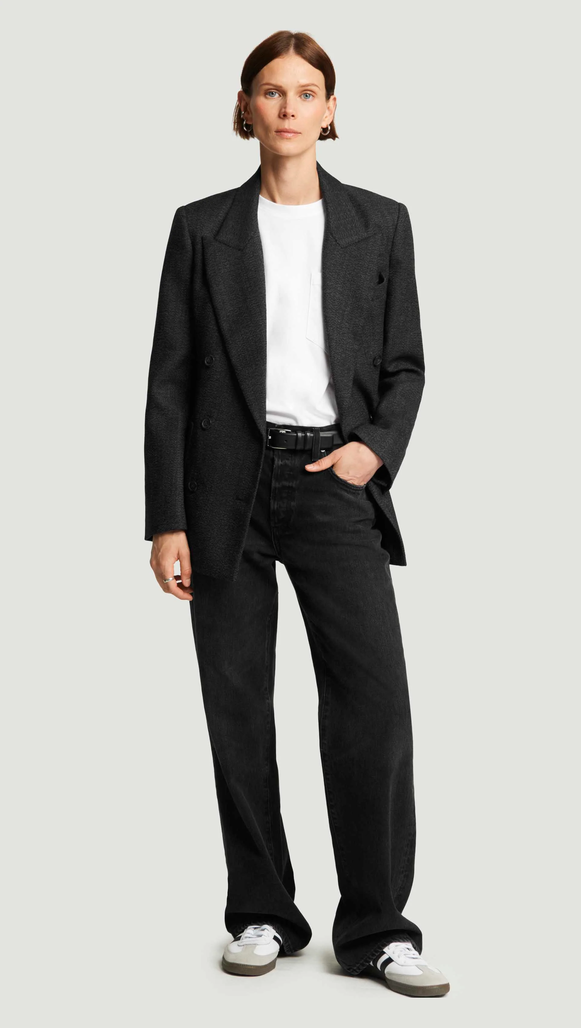 Chelsea Blazer in Tweed | Chocolate/Blue - Image 6