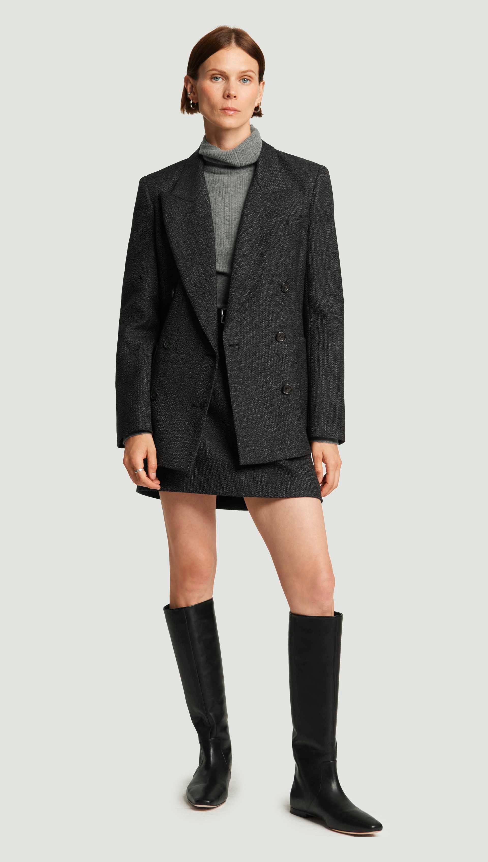 Chelsea Blazer in Tweed | Chocolate/Blue - Image 7