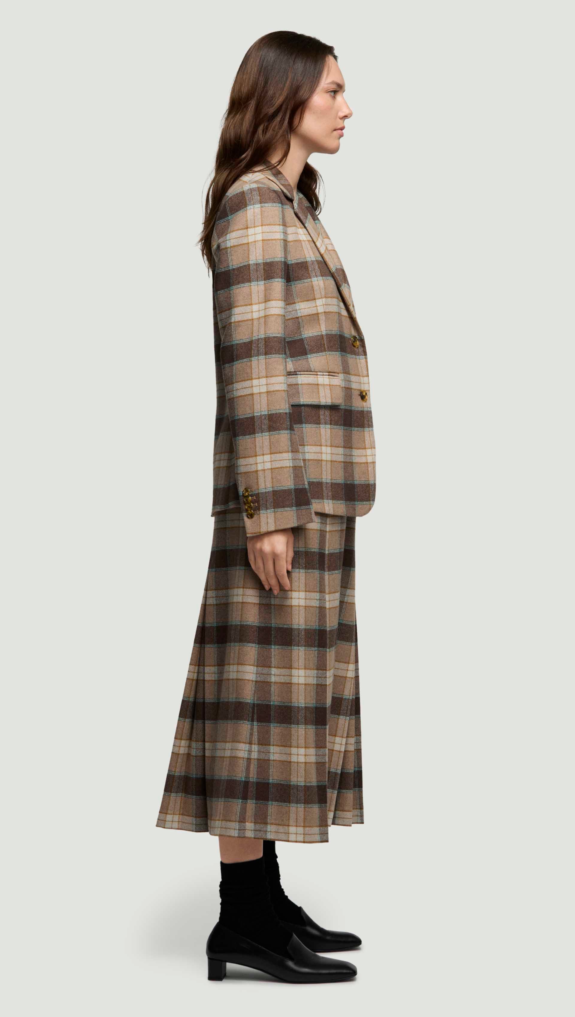 Copain Blazer in Wool | Brown Plaid - Image 4