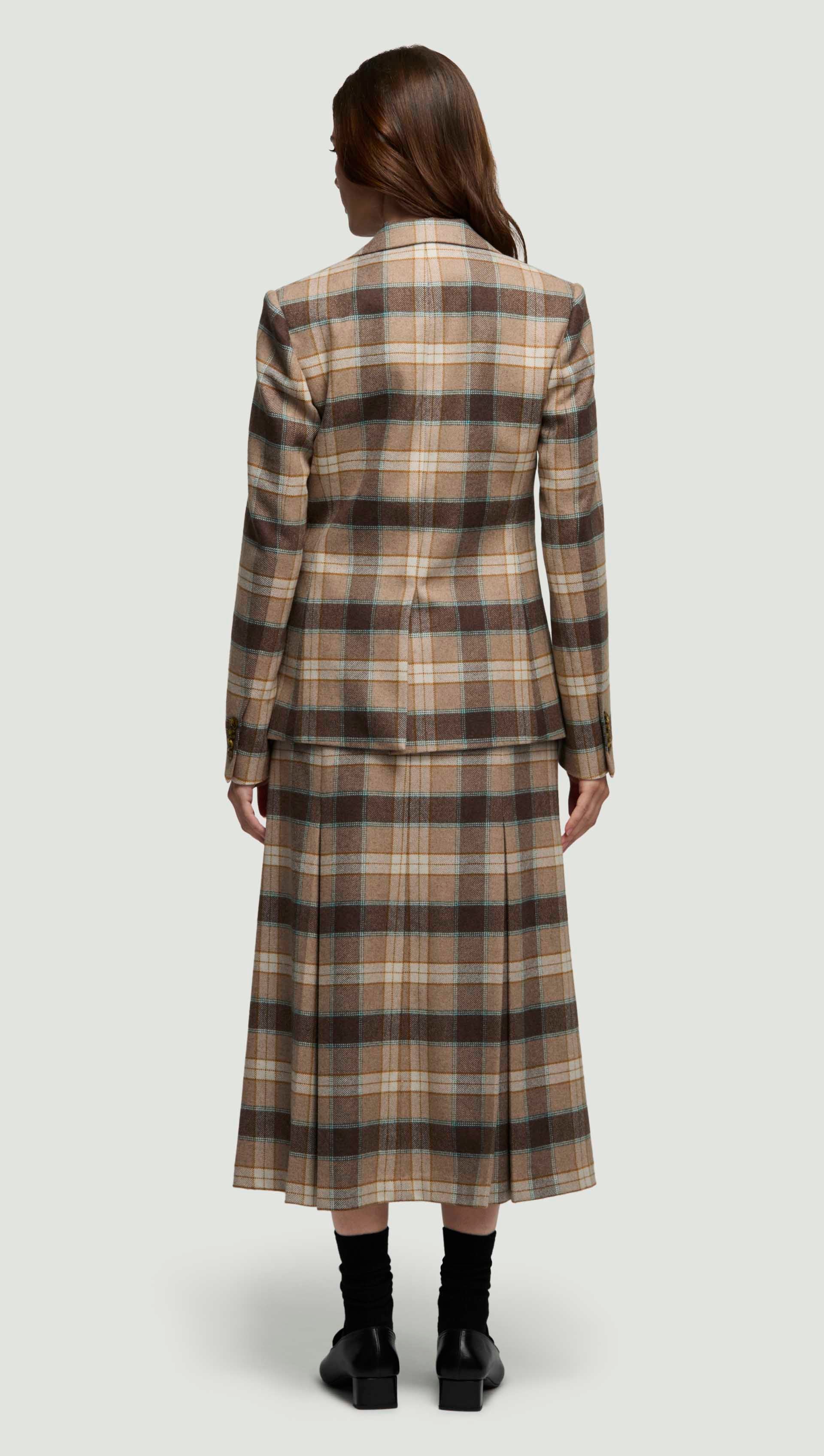 Copain Blazer in Wool | Brown Plaid - Image 5