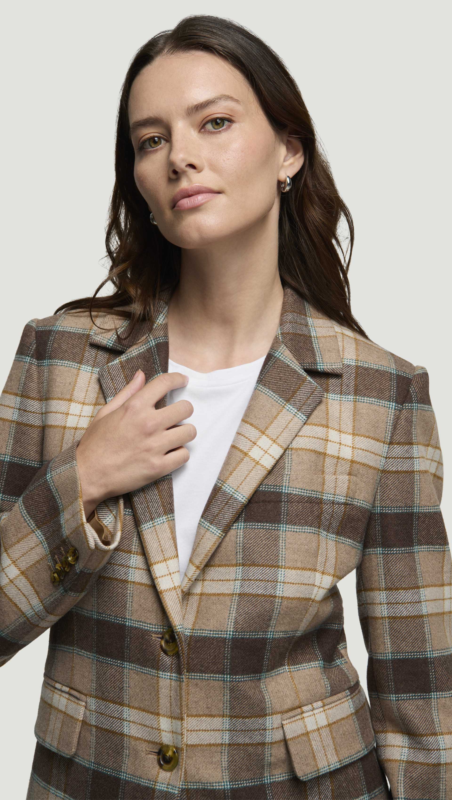 Copain Blazer in Wool | Brown Plaid - Image 6