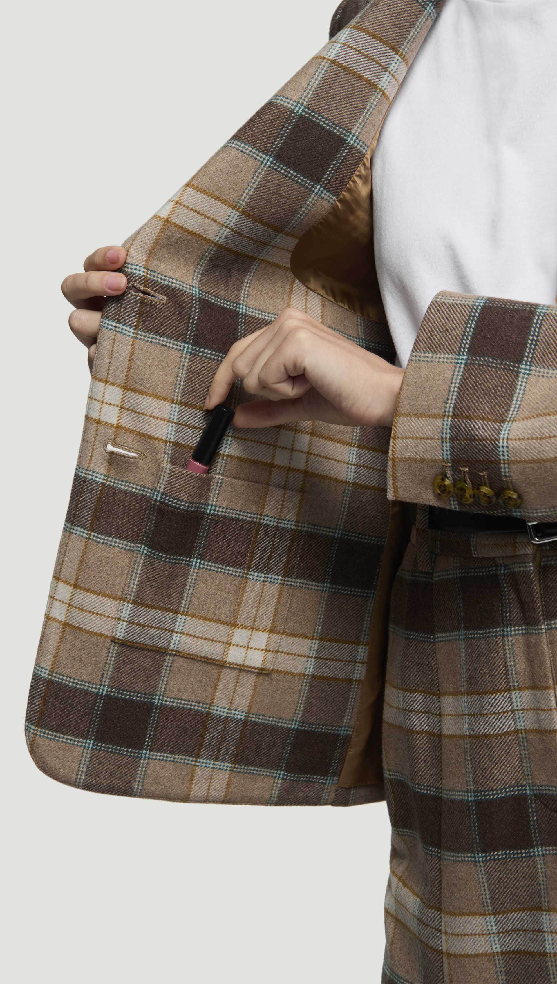 Copain Blazer in Wool | Brown Plaid - Image 7