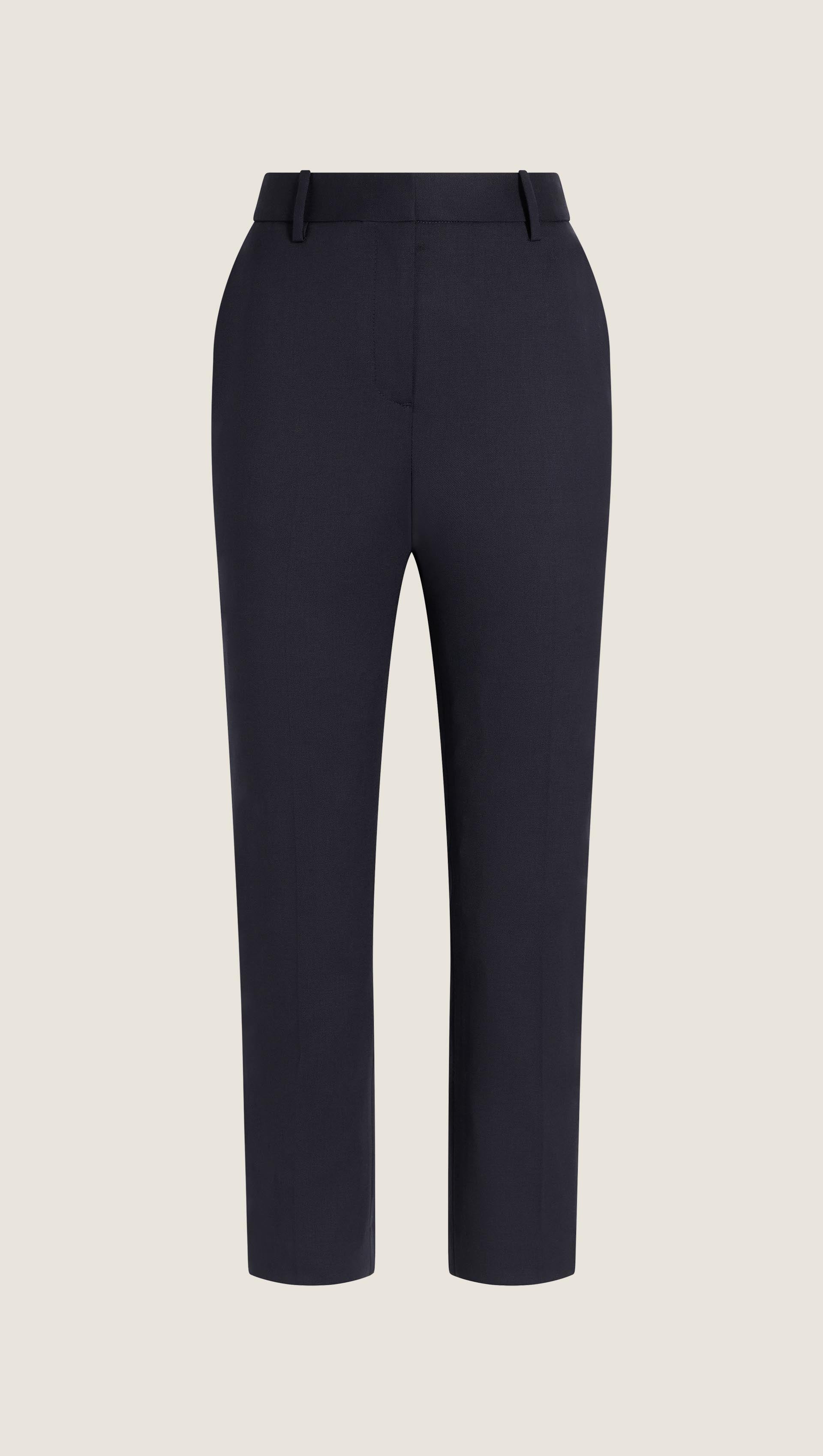 Cropped Straight Leg Trouser in Seasonless Wool | Midnight - Image 7