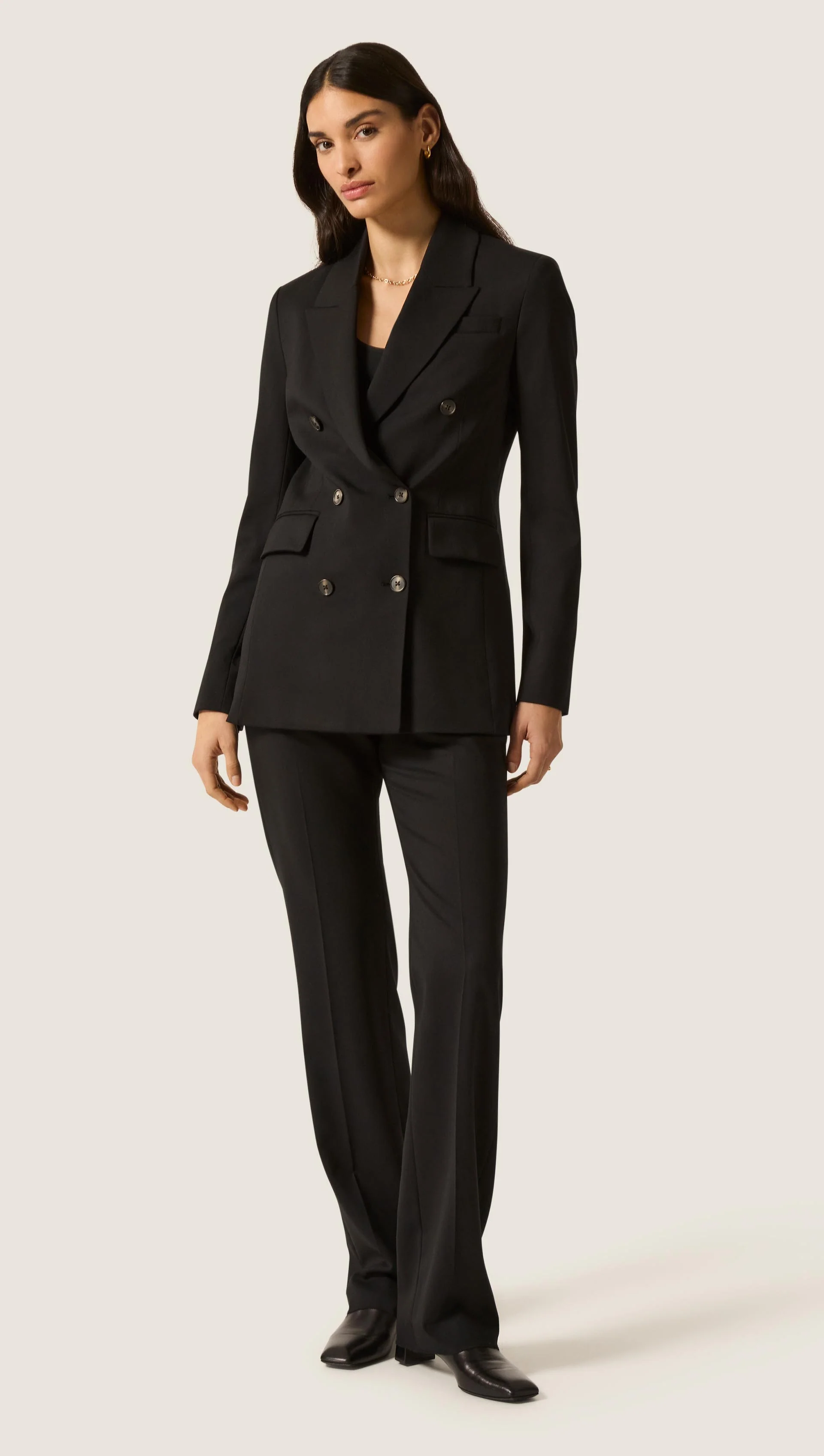 Double-Breasted Blazer in Seasonless Wool | Black - Image 4