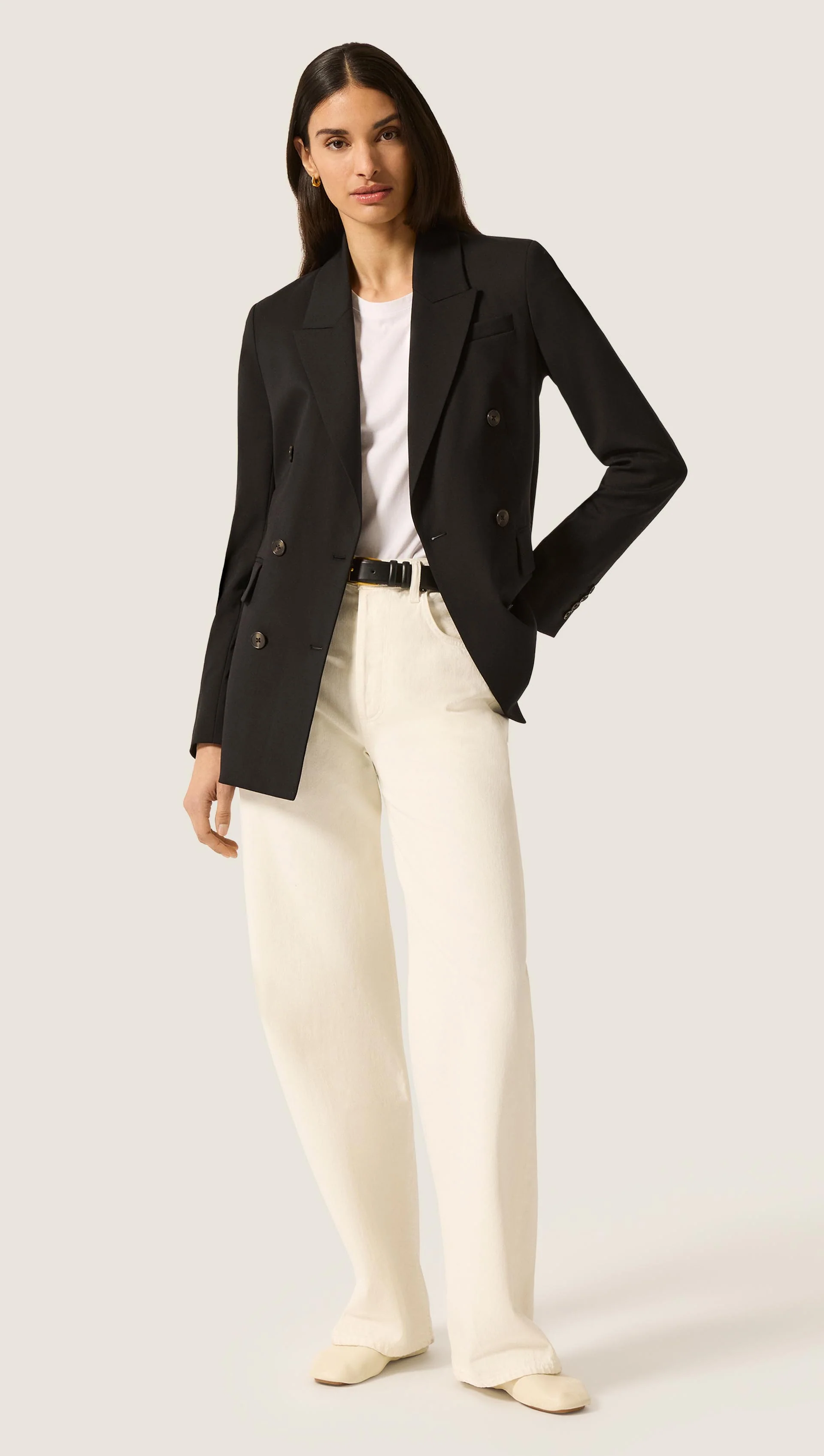 Double-Breasted Blazer in Seasonless Wool | Black - Image 9