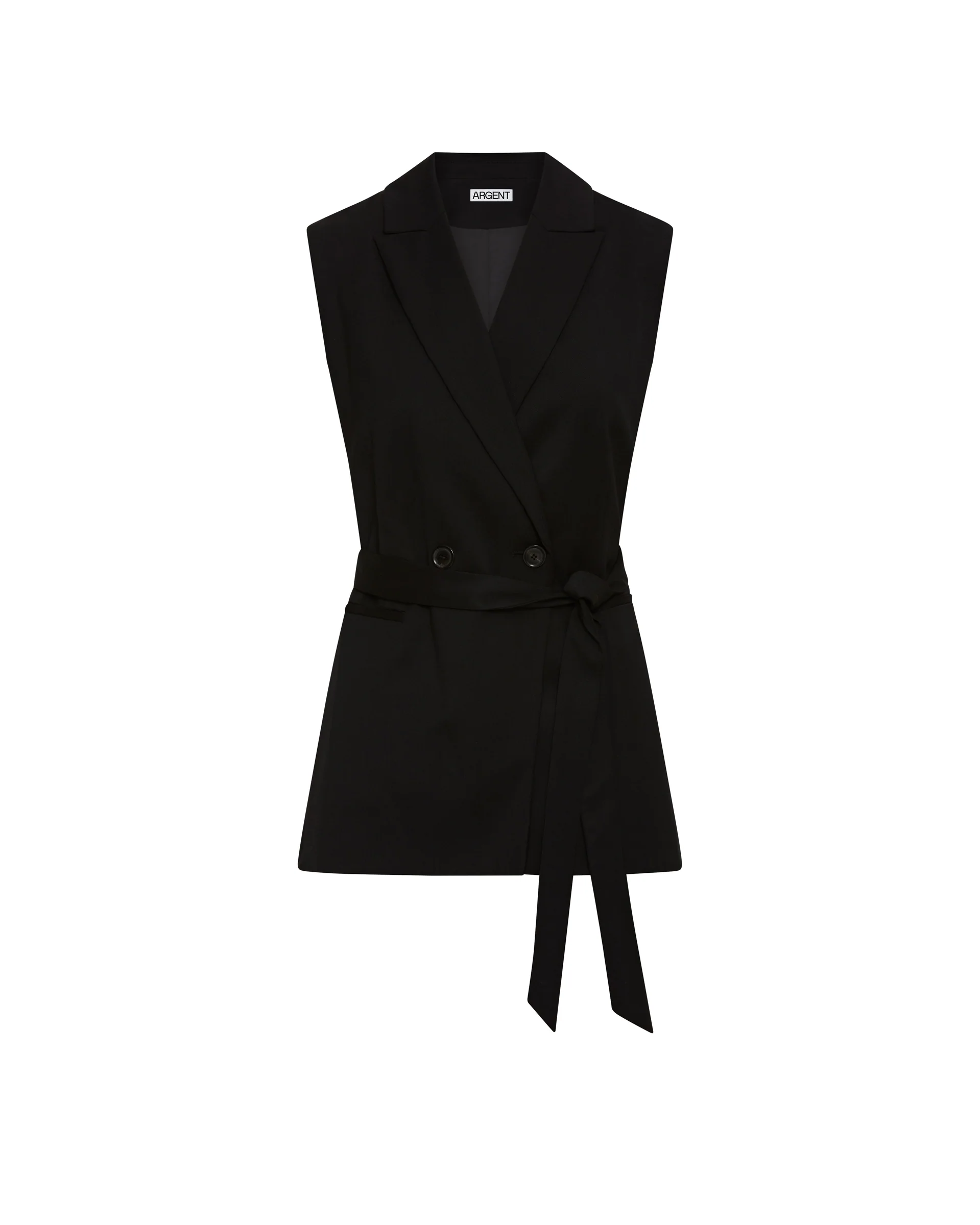 Double-Breasted Vest in Seasonless Wool | Black - Image 7