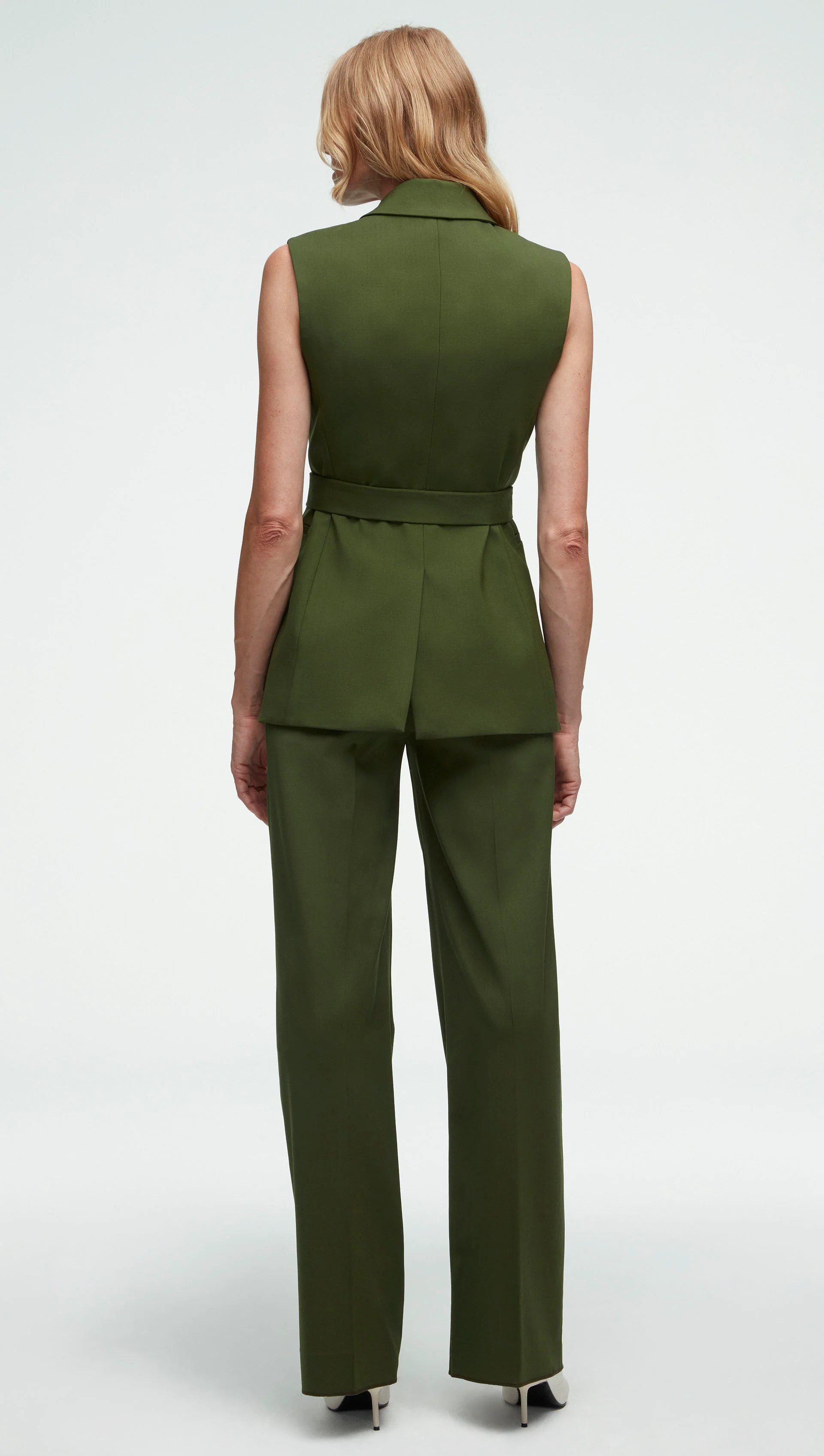 Double-Breasted Vest in Seasonless Wool | Olive - Image 4