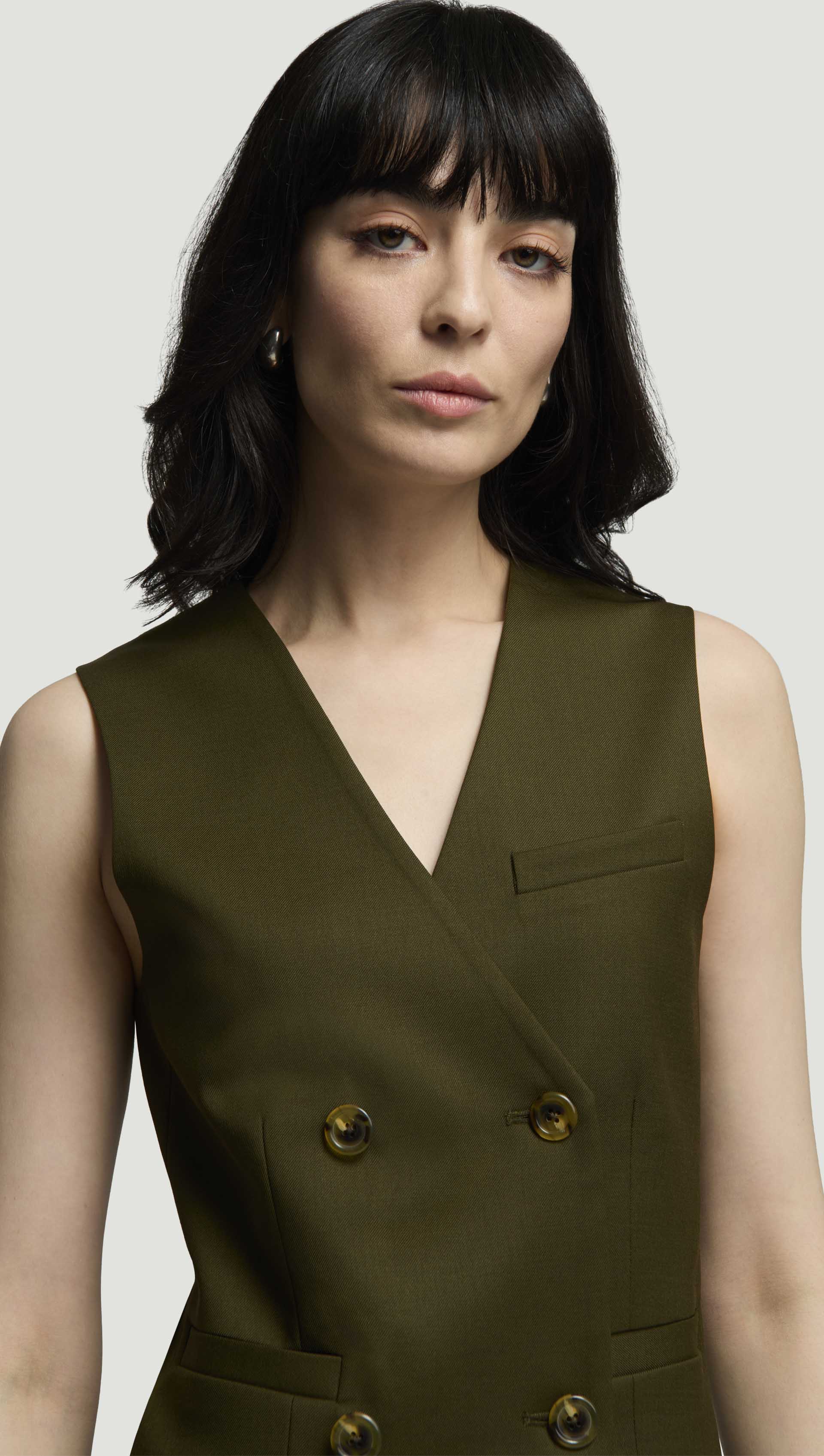 Double-Breasted Waistcoat in Seasonless Wool | Basil - Image 5