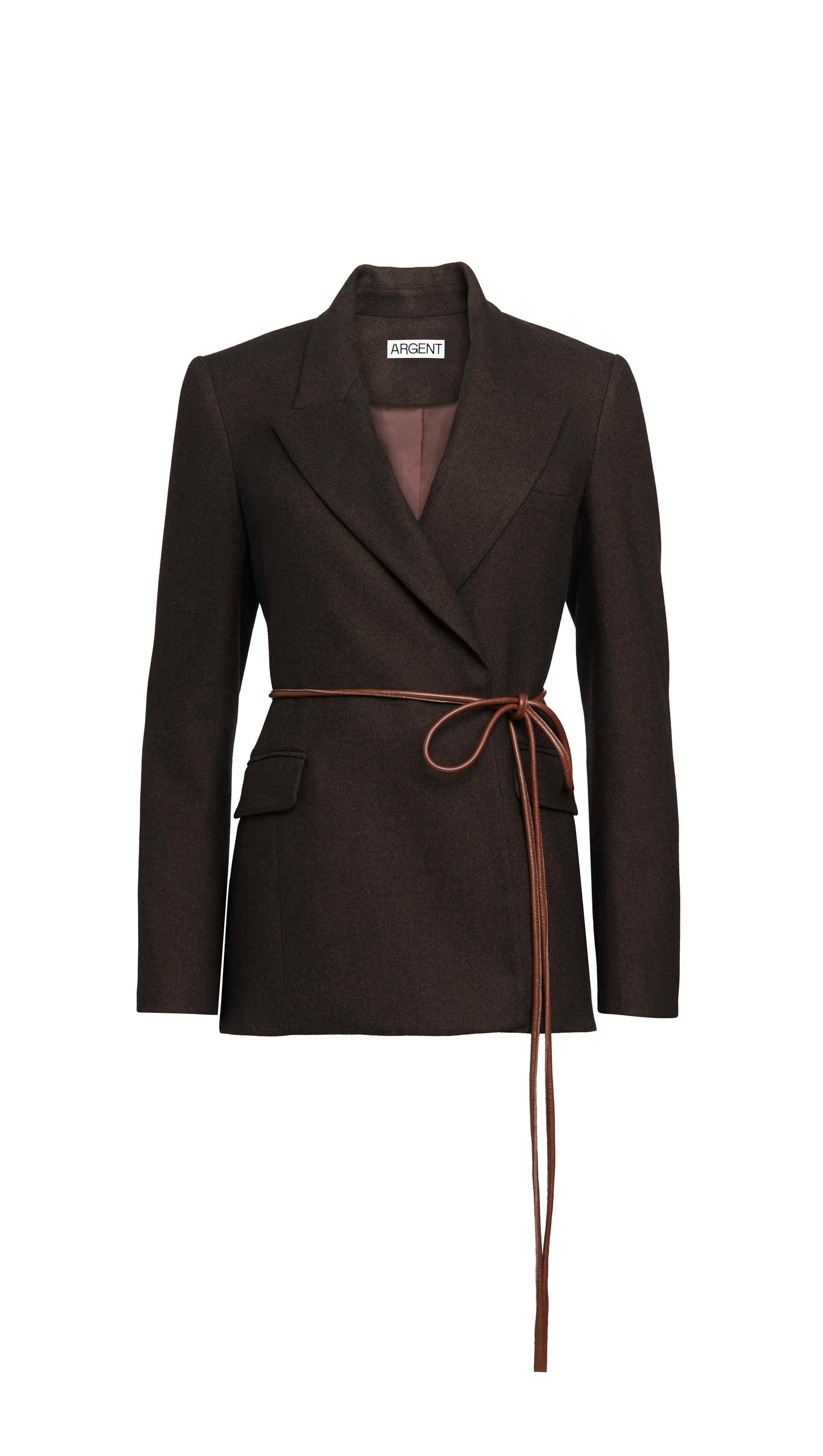 Lenox Blazer in Brushed Wool | Brown - Image 11