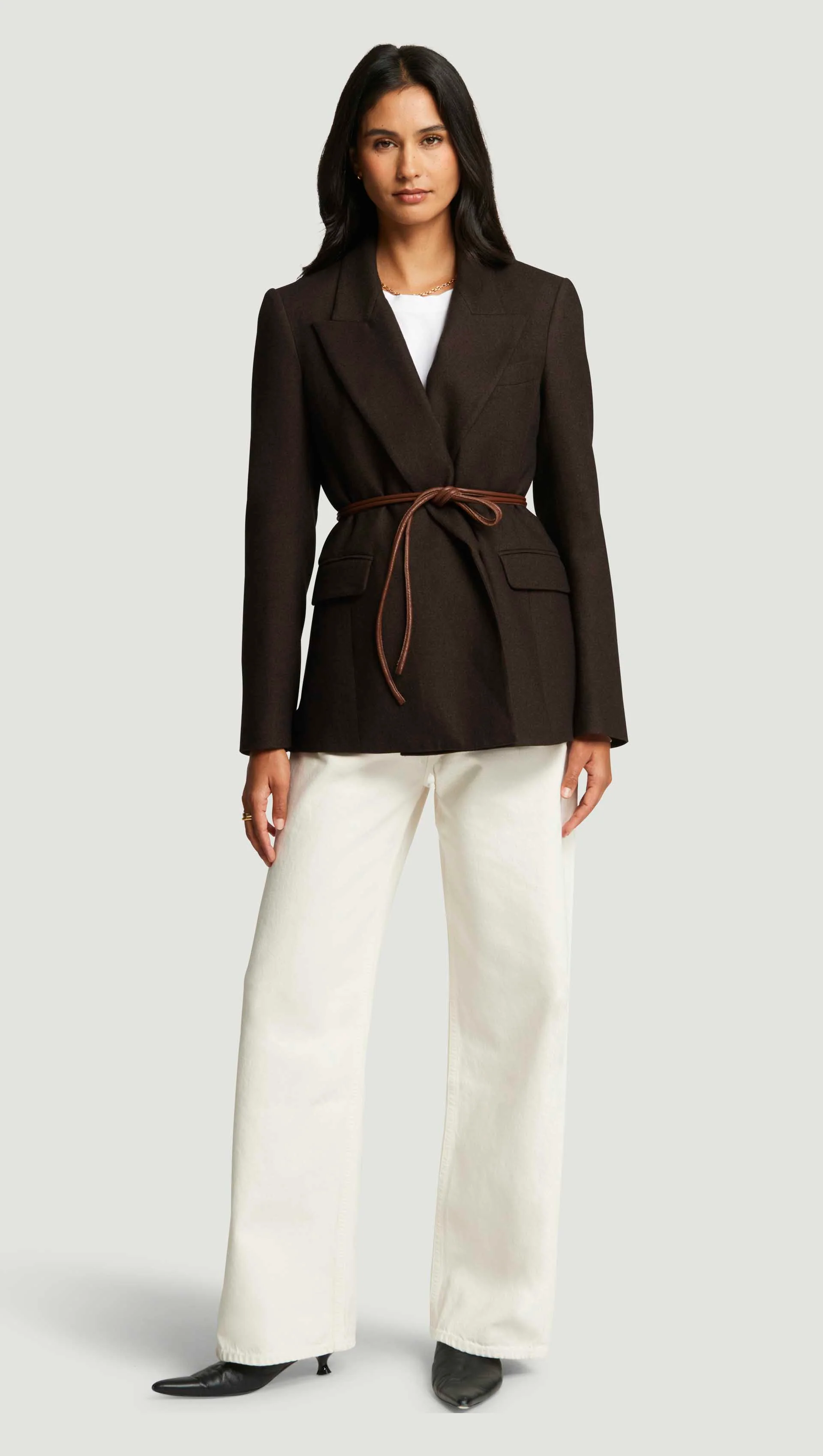 Lenox Blazer in Brushed Wool | Brown - Image 6