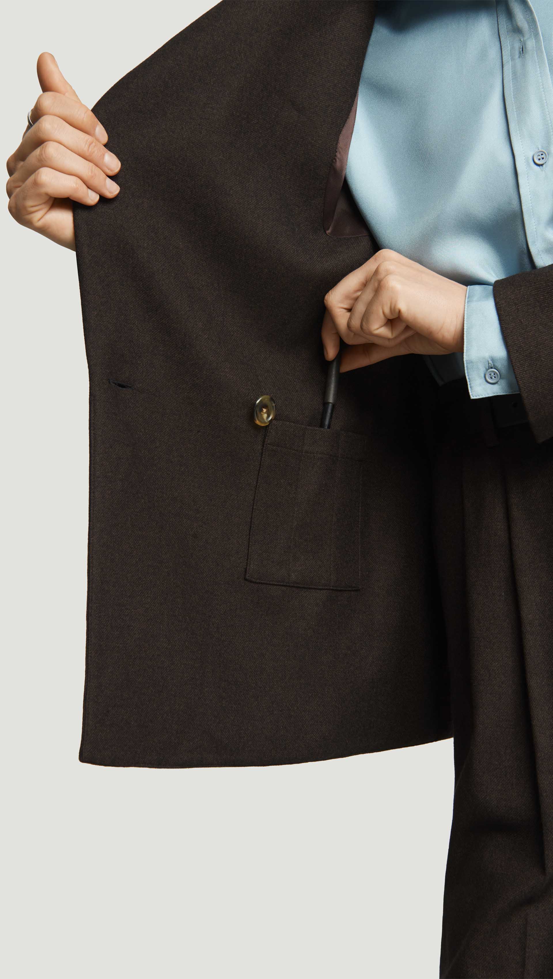 Lenox Blazer in Brushed Wool | Brown - Image 7