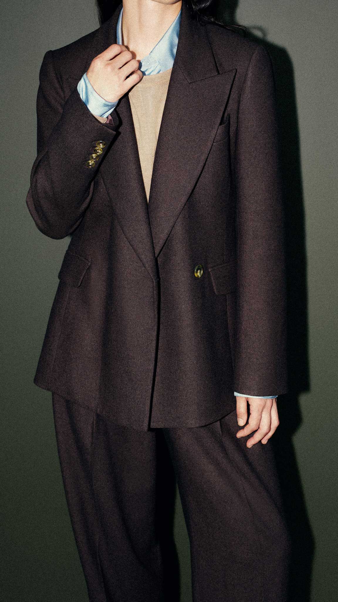 Lenox Blazer in Brushed Wool | Brown - Image 9