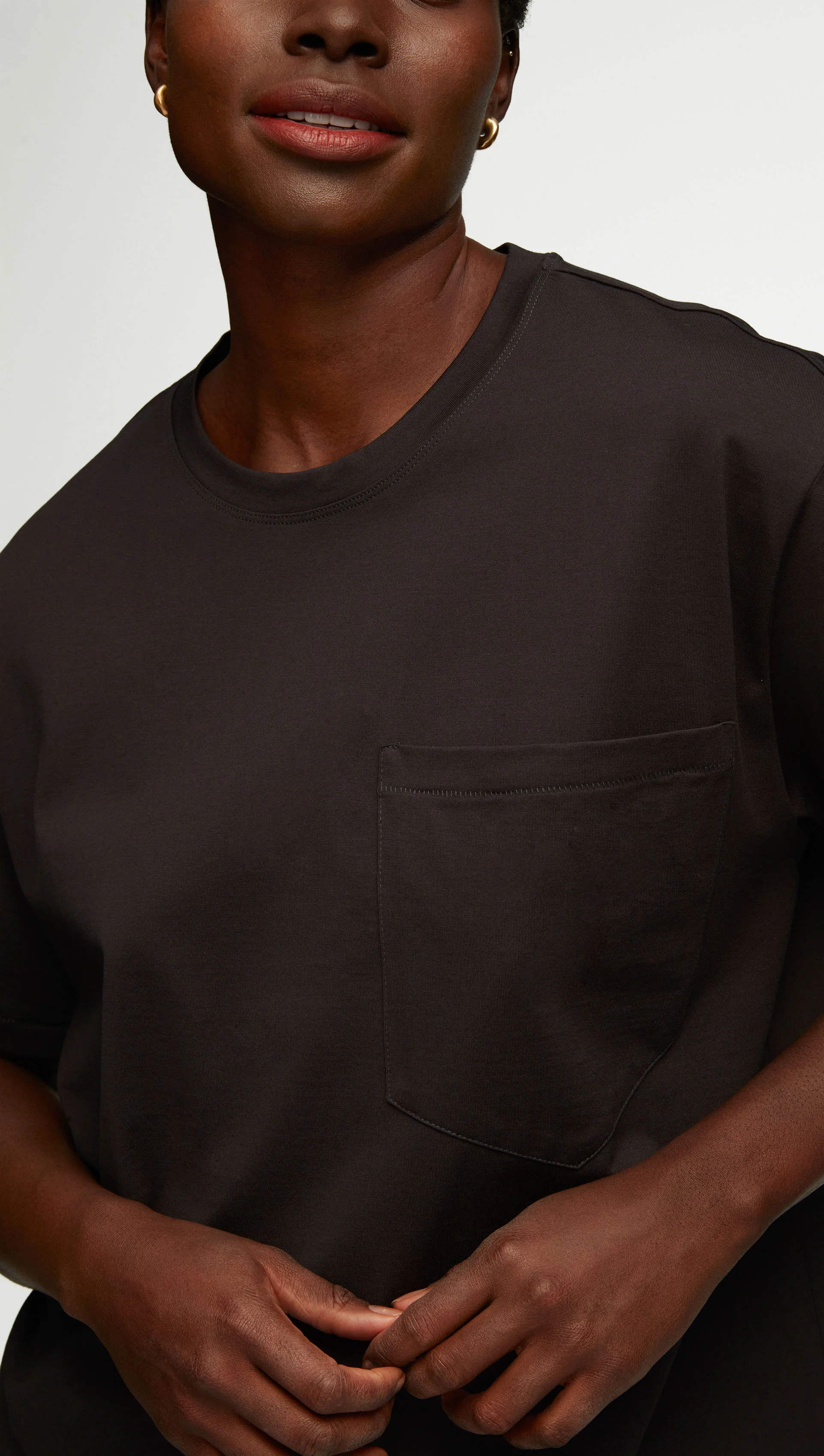 Oversized Pocket Tee in Cotton Jersey | Black - Image 3