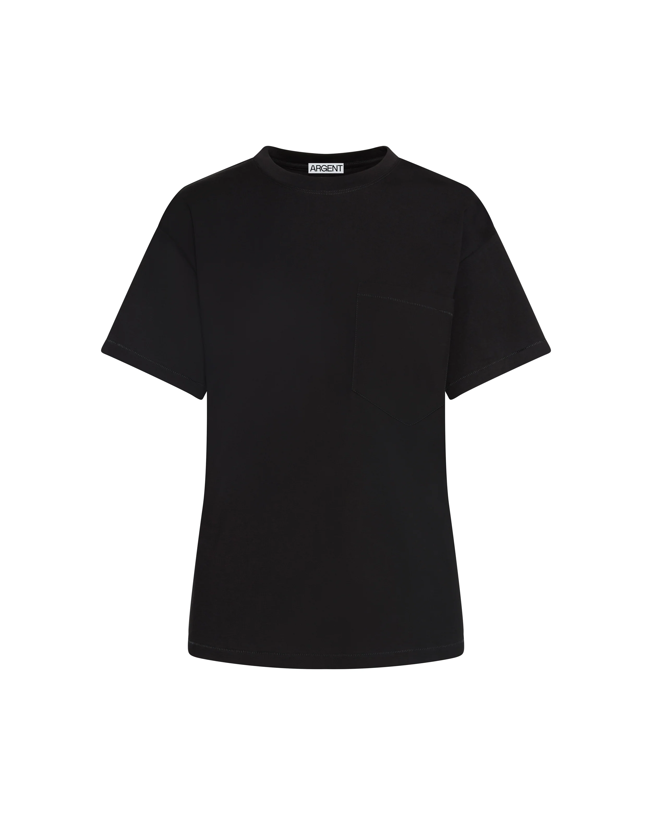 Oversized Pocket Tee in Cotton Jersey | Black - Image 5