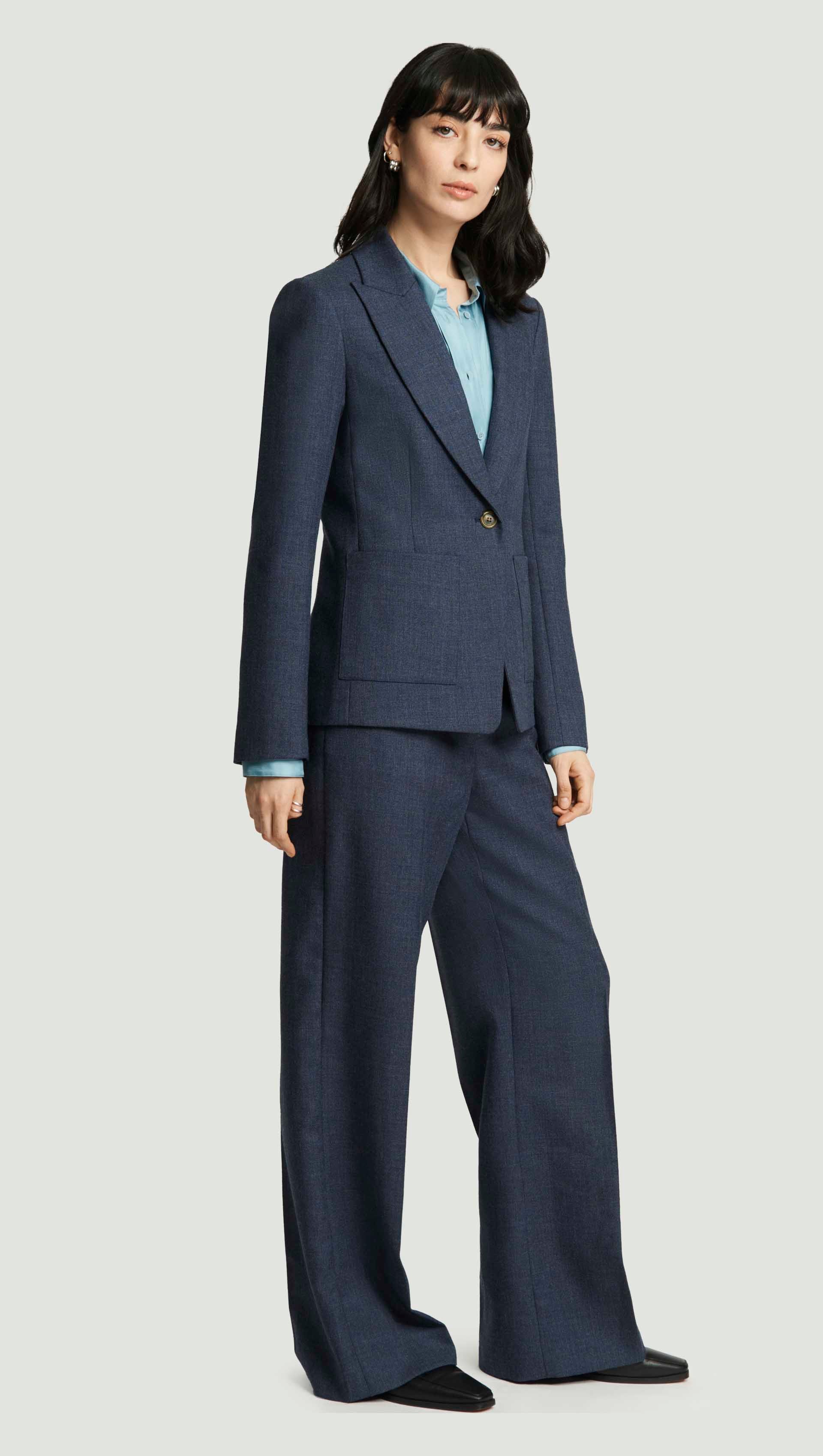 Patch Pocket Blazer in Bellagio Wool | Navy - Image 3