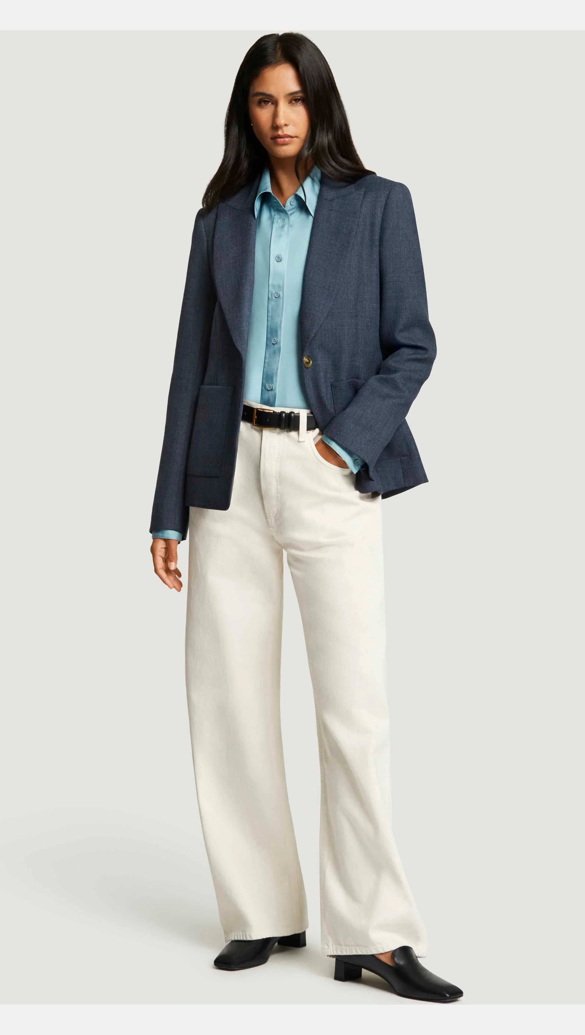 Patch Pocket Blazer in Bellagio Wool | Navy - Image 6