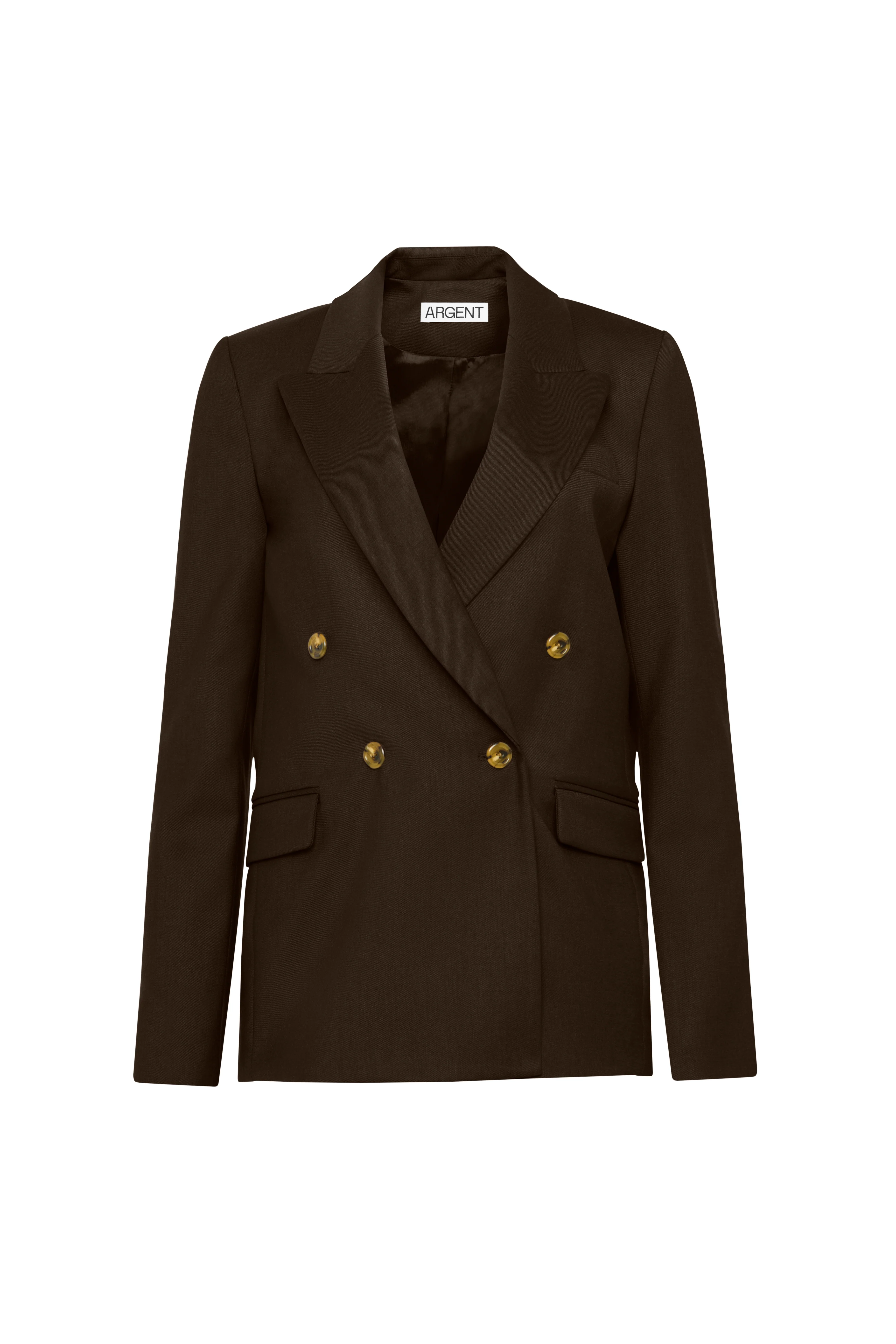 Peak Lapel Blazer in Seasonless Wool | Espresso - Image 10