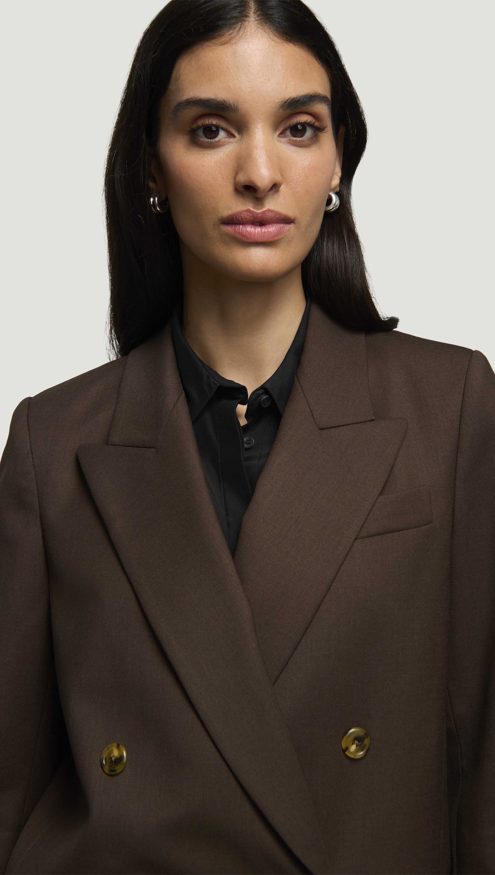 Peak Lapel Blazer in Seasonless Wool | Espresso - Image 3