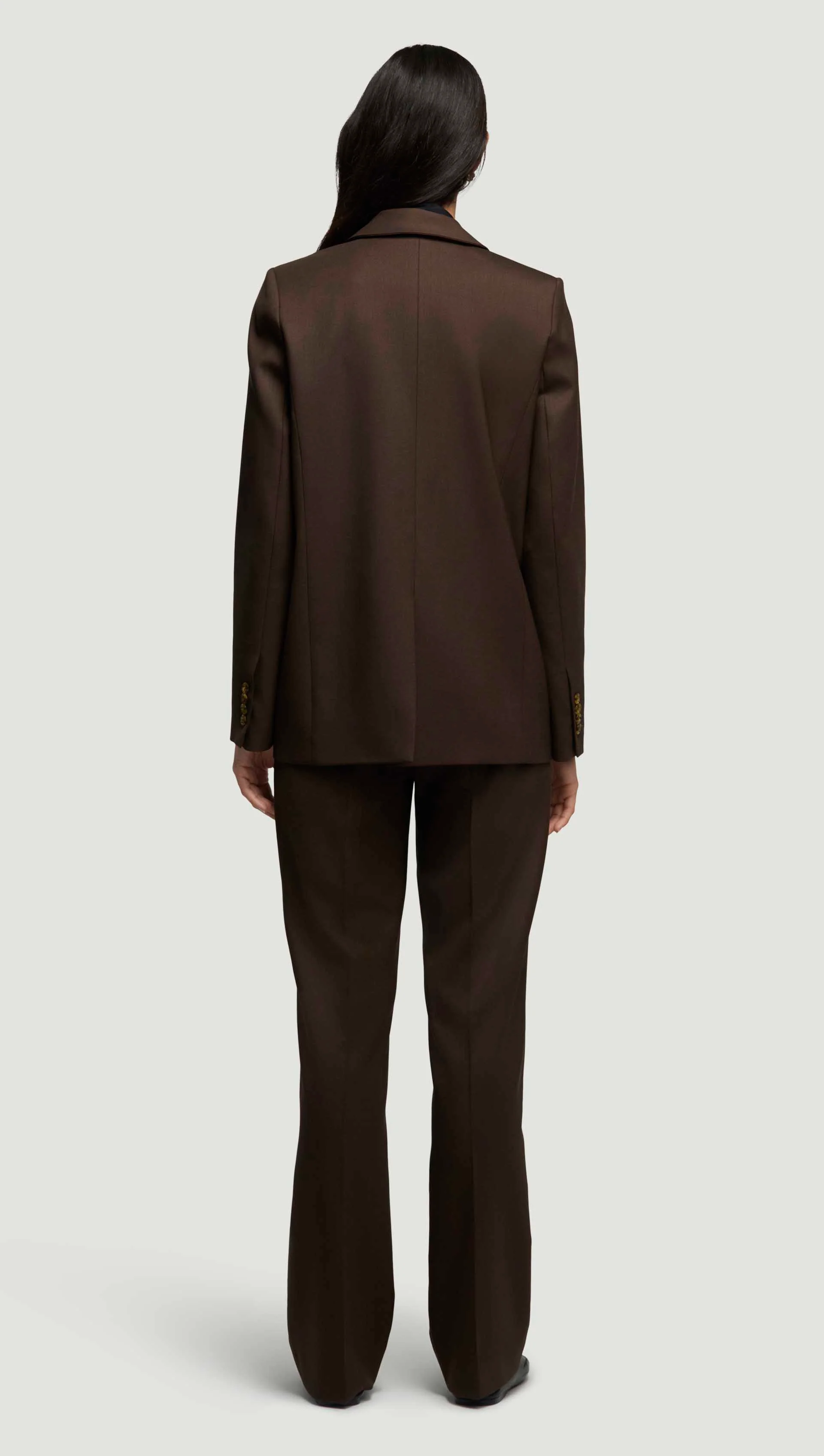 Peak Lapel Blazer in Seasonless Wool | Espresso - Image 6
