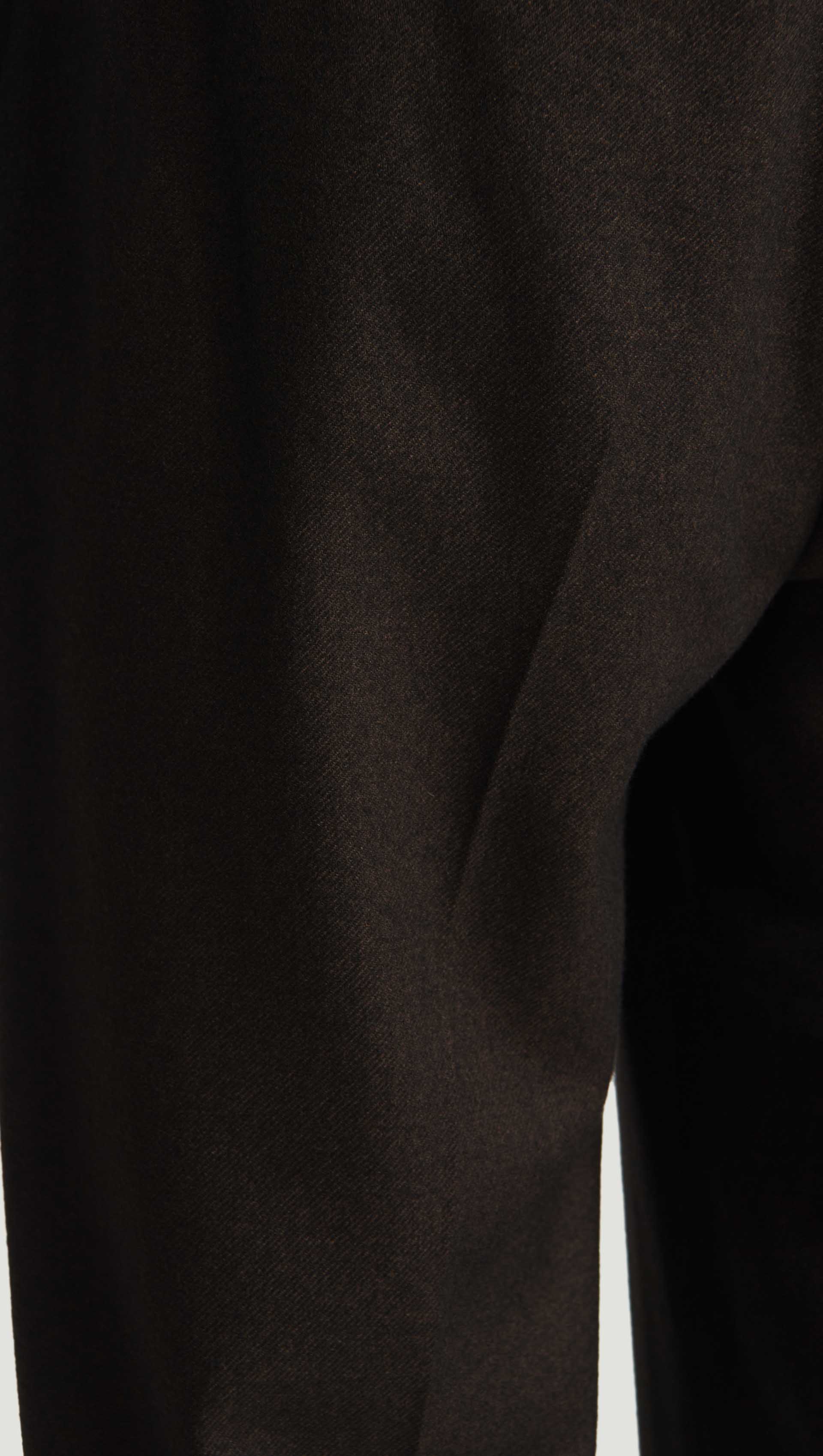 Pleated Tapered Trouser in Brushed Wool | Brown - Image 5