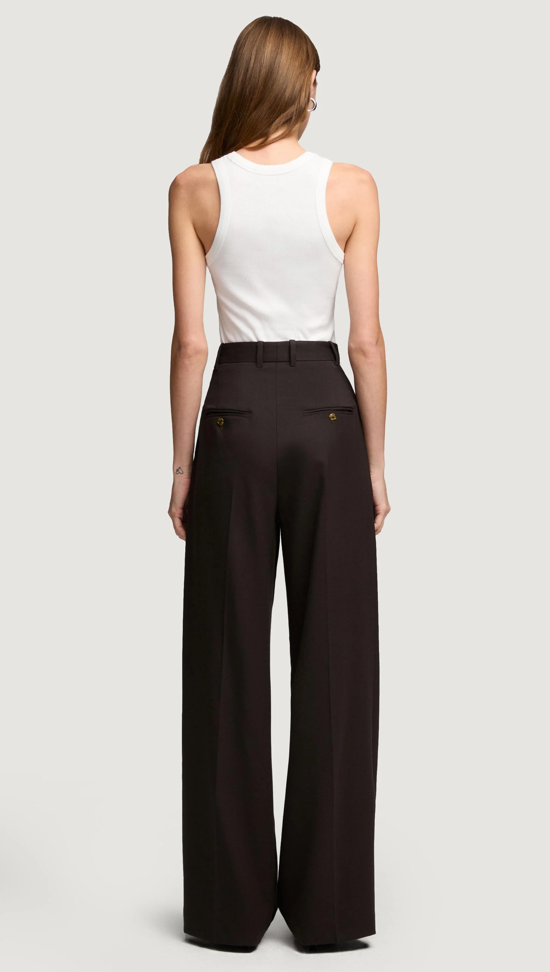 Pleated Trouser in Seasonless Wool | Coffee - Image 4