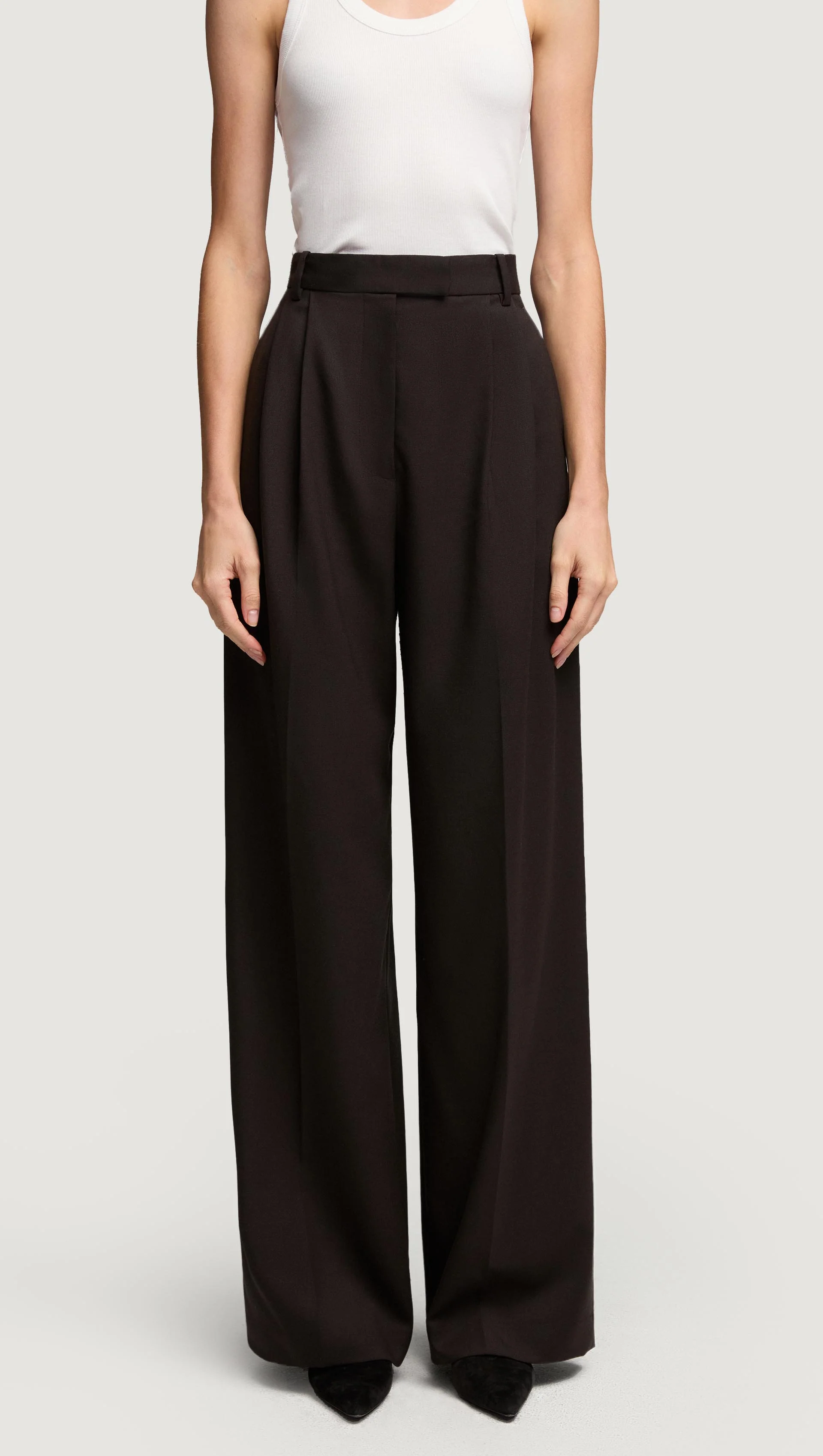Pleated Trouser in Seasonless Wool | Coffee - Image 7