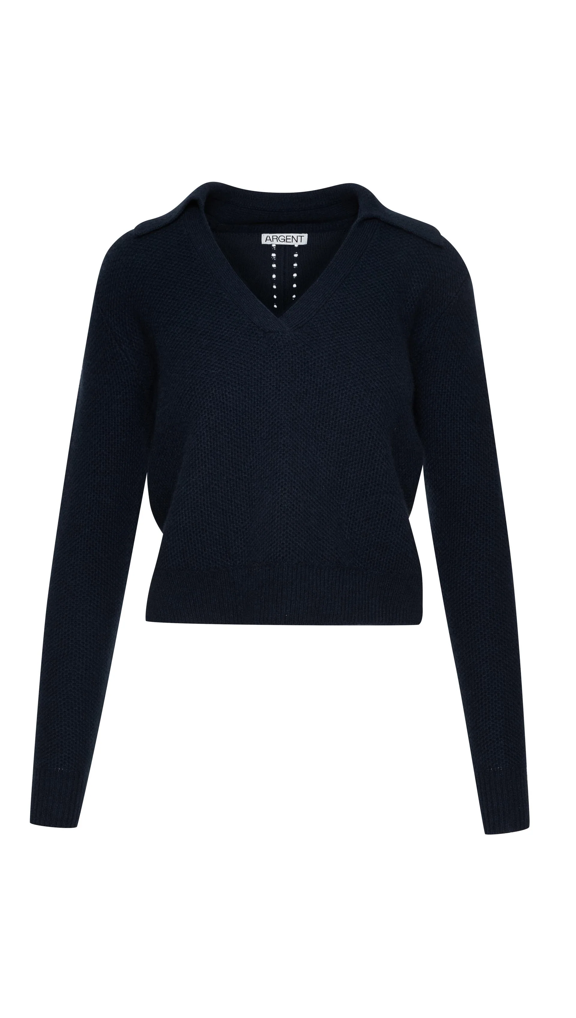 Polo Sweater in Wool Cashmere | Navy - Image 9