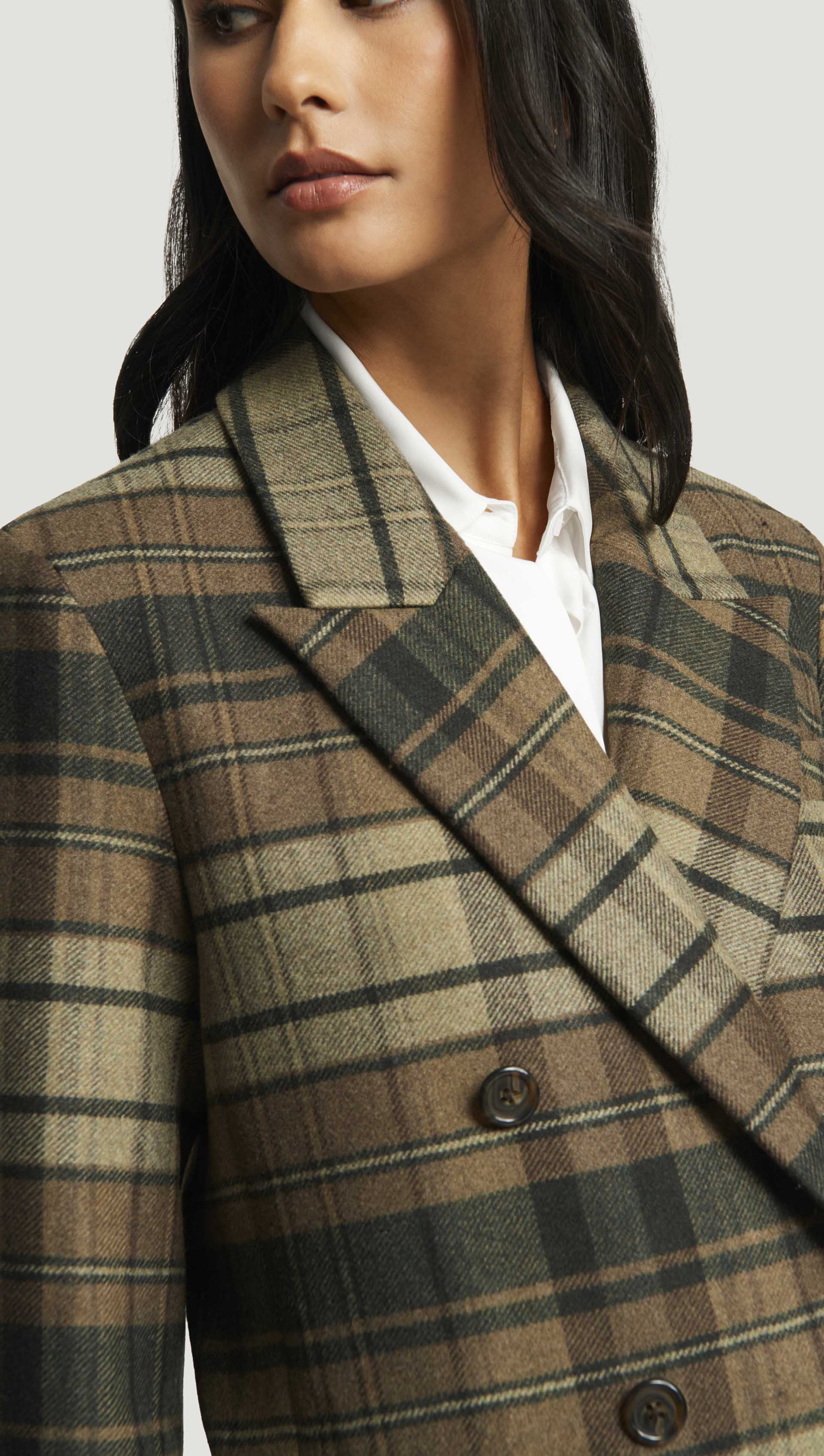 Raglan Blazer in Flannel | Green Plaid - Image 7