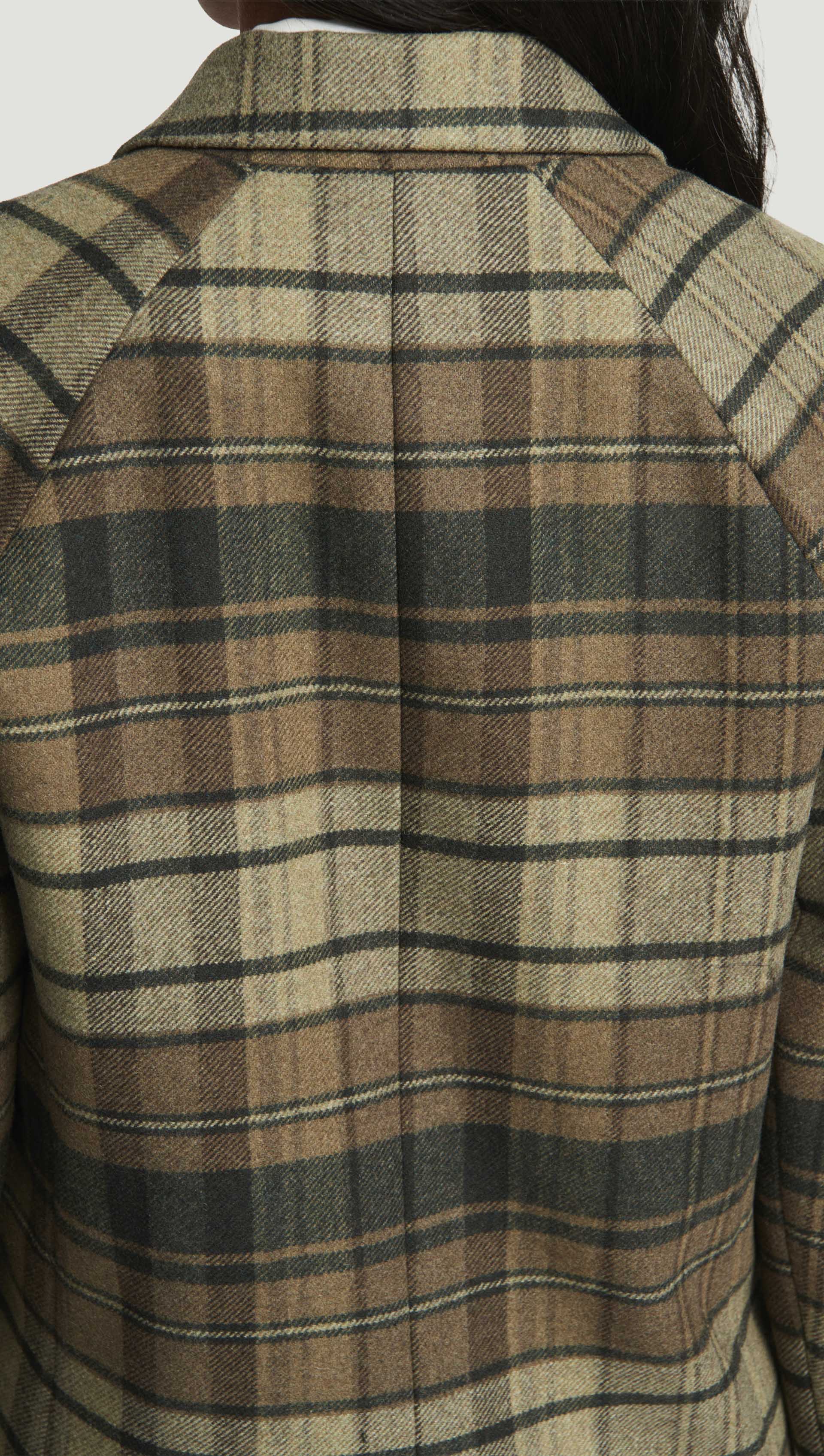 Raglan Blazer in Flannel | Green Plaid - Image 8