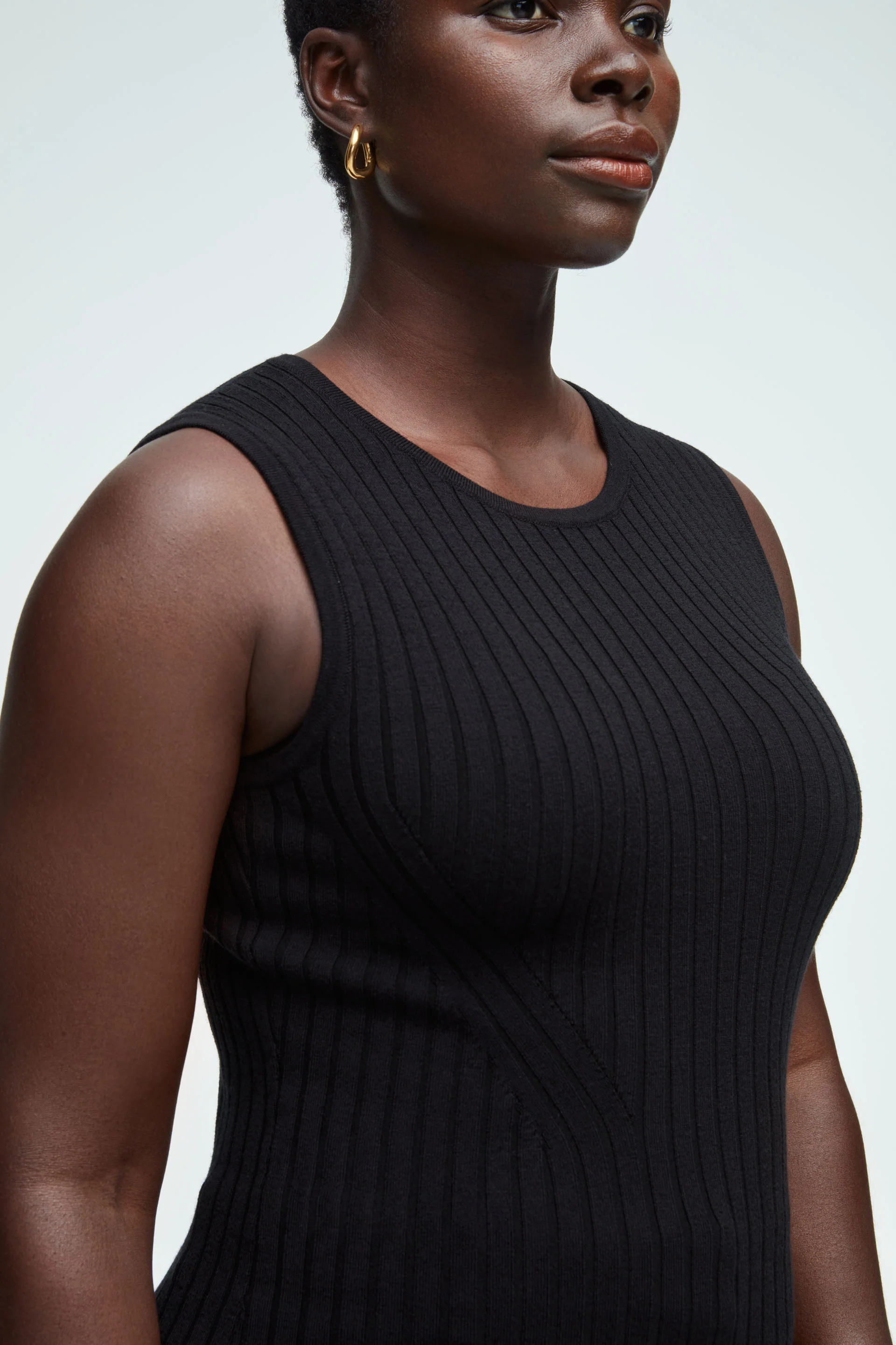 Ribbed Shell in Merino Wool | Black - Image 3