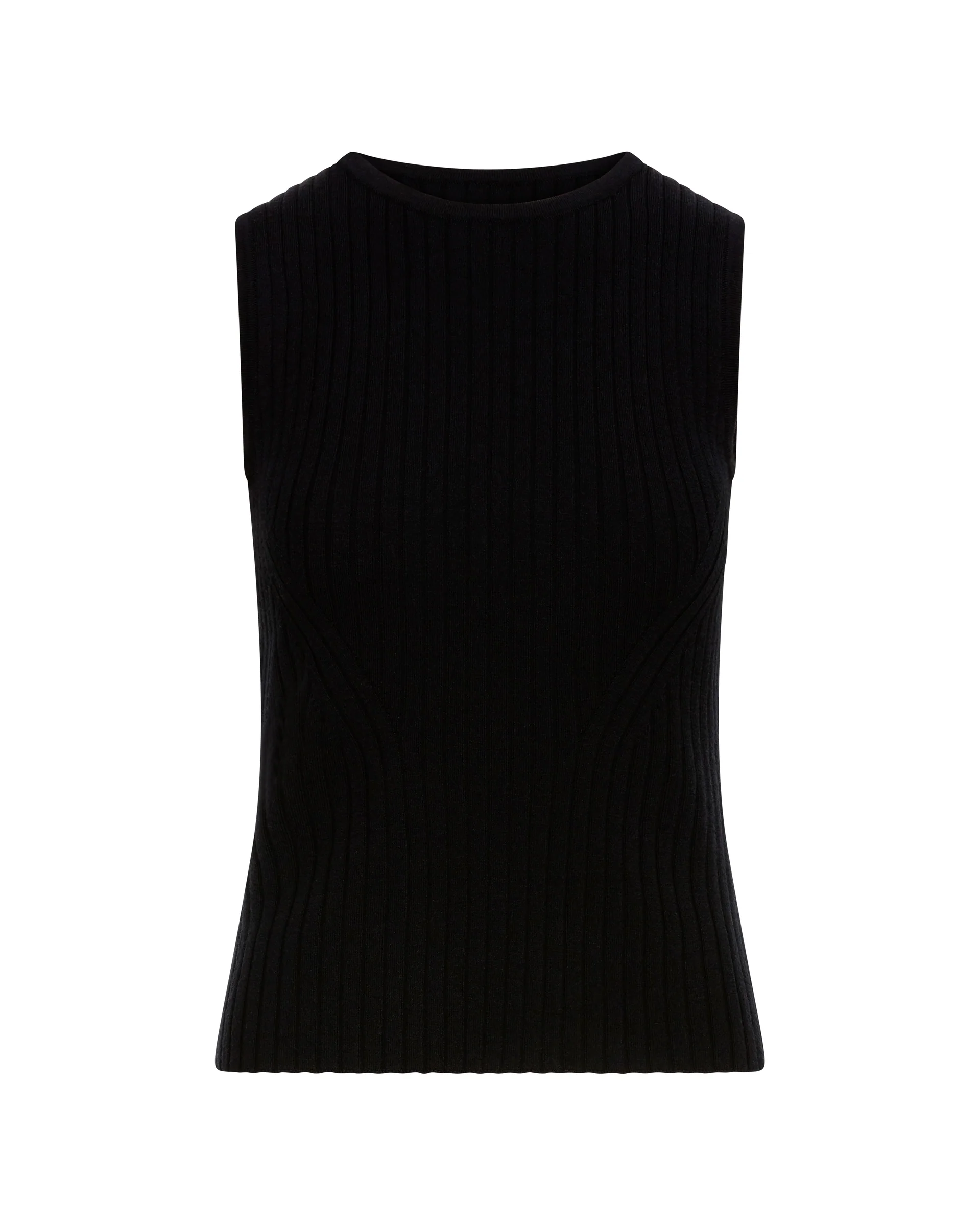 Ribbed Shell in Merino Wool | Black - Image 7
