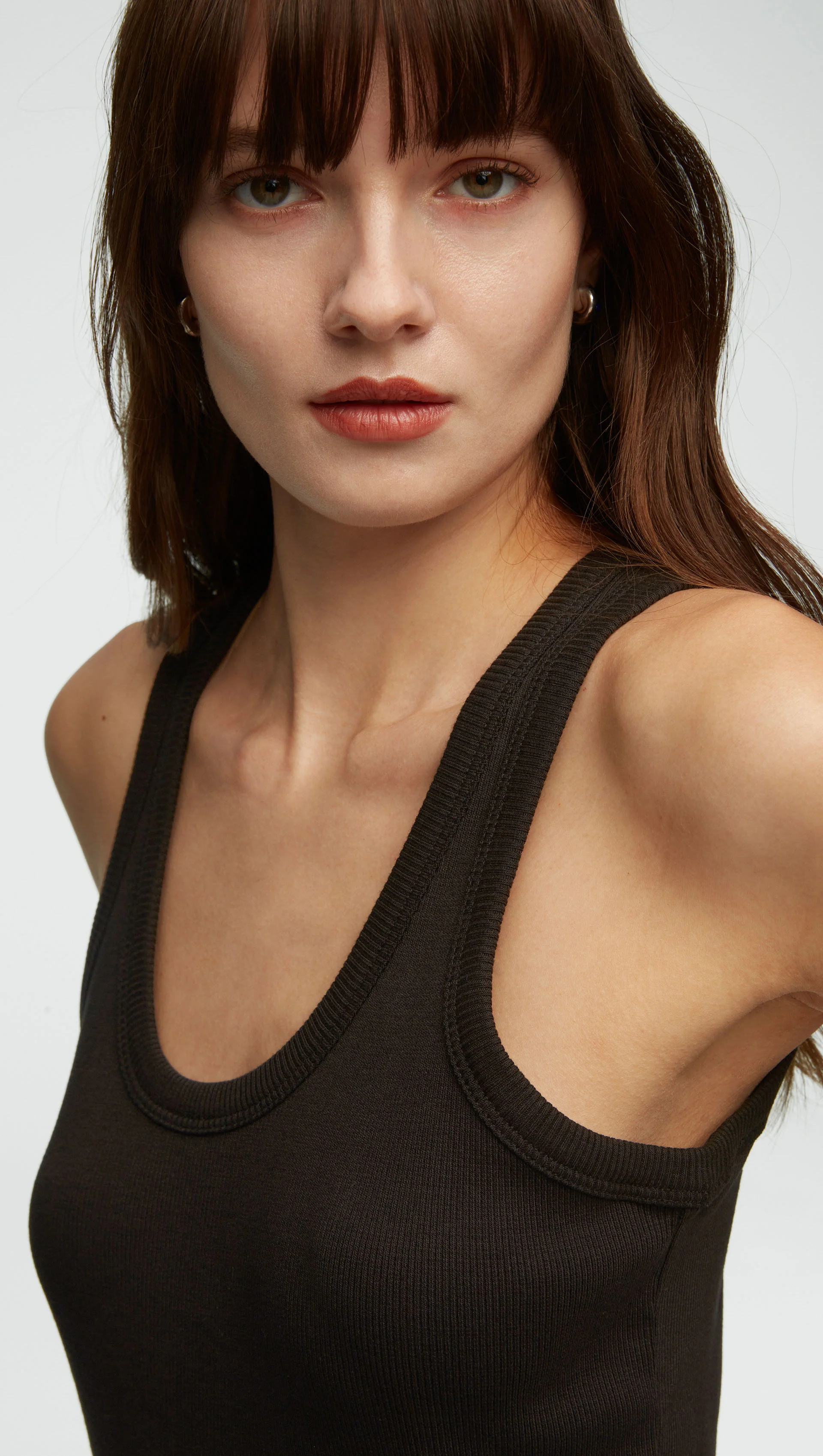 Ribbed Tank in Cotton Elastane | Black - Image 4