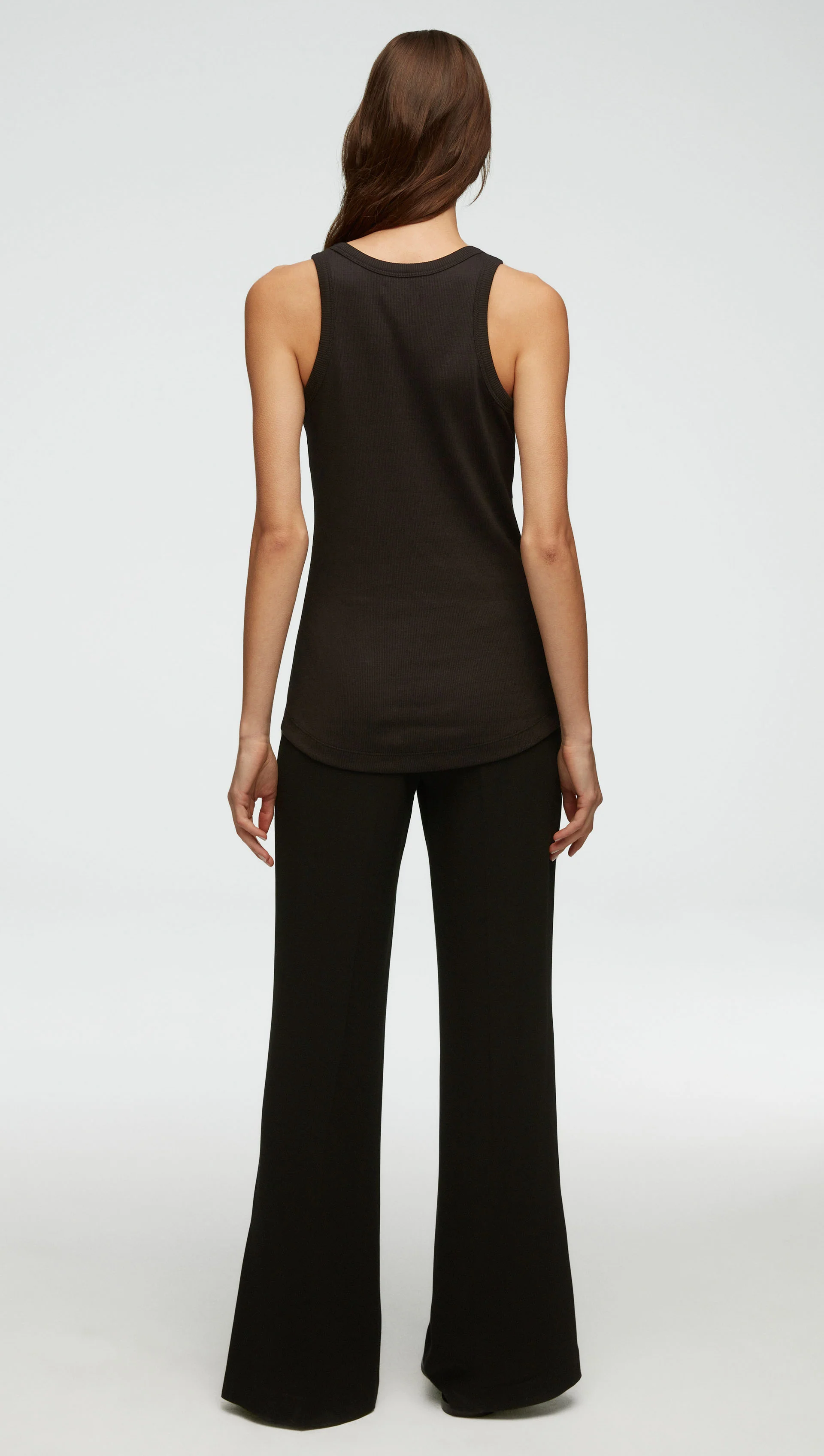 Ribbed Tank in Cotton Elastane | Black - Image 5