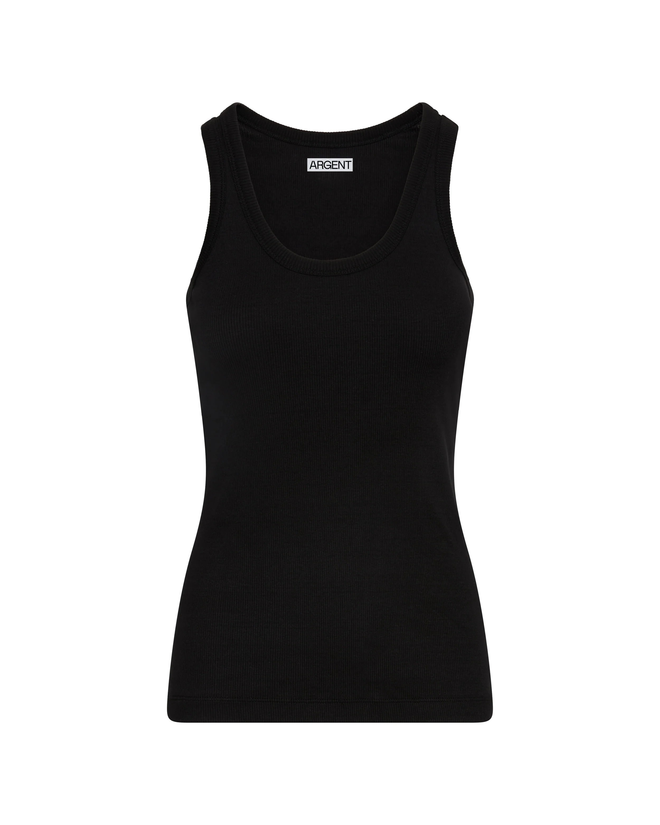 Ribbed Tank in Cotton Elastane | Black - Image 6