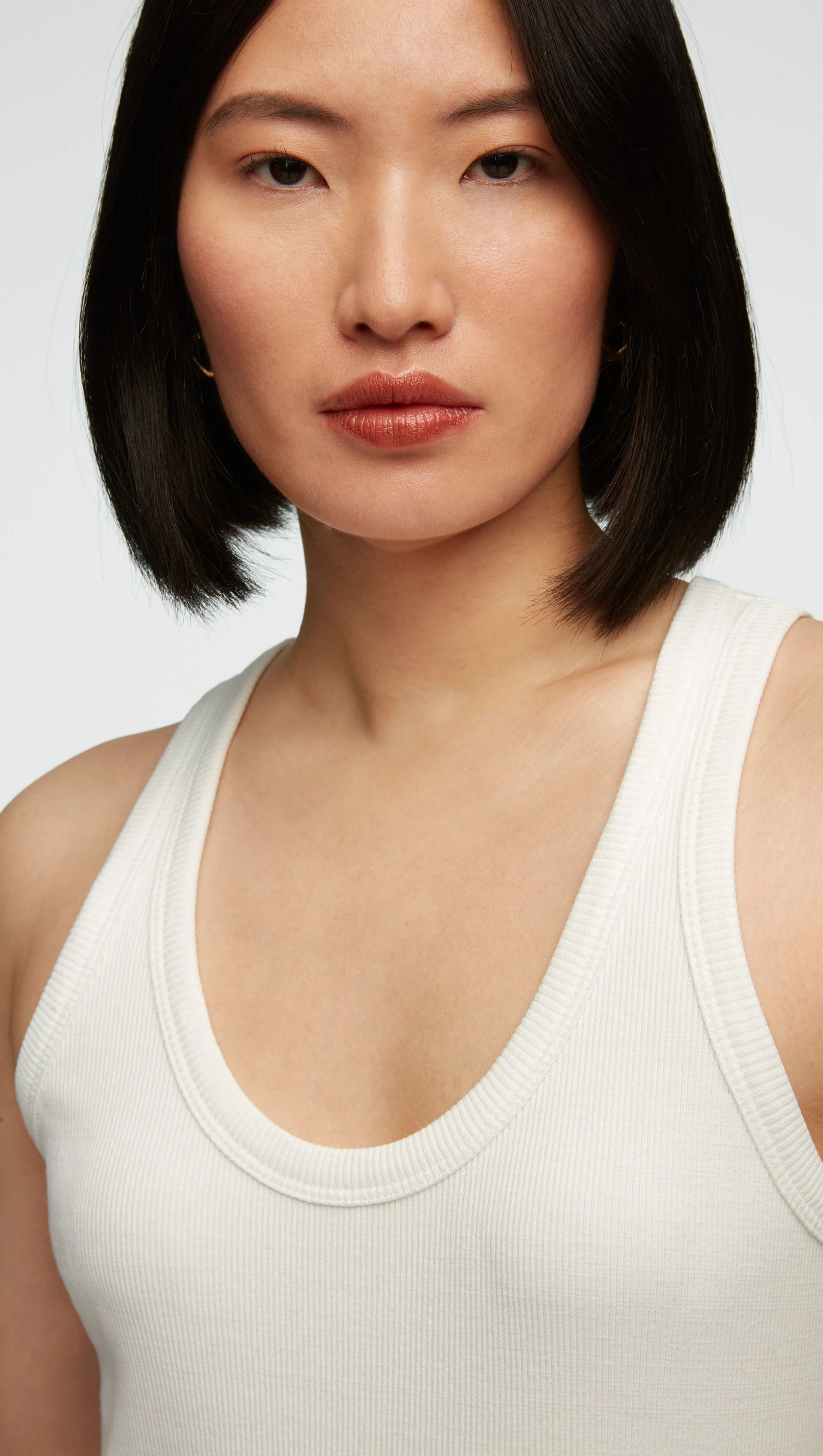 Ribbed Tank in Cotton Elastane | White - Image 4