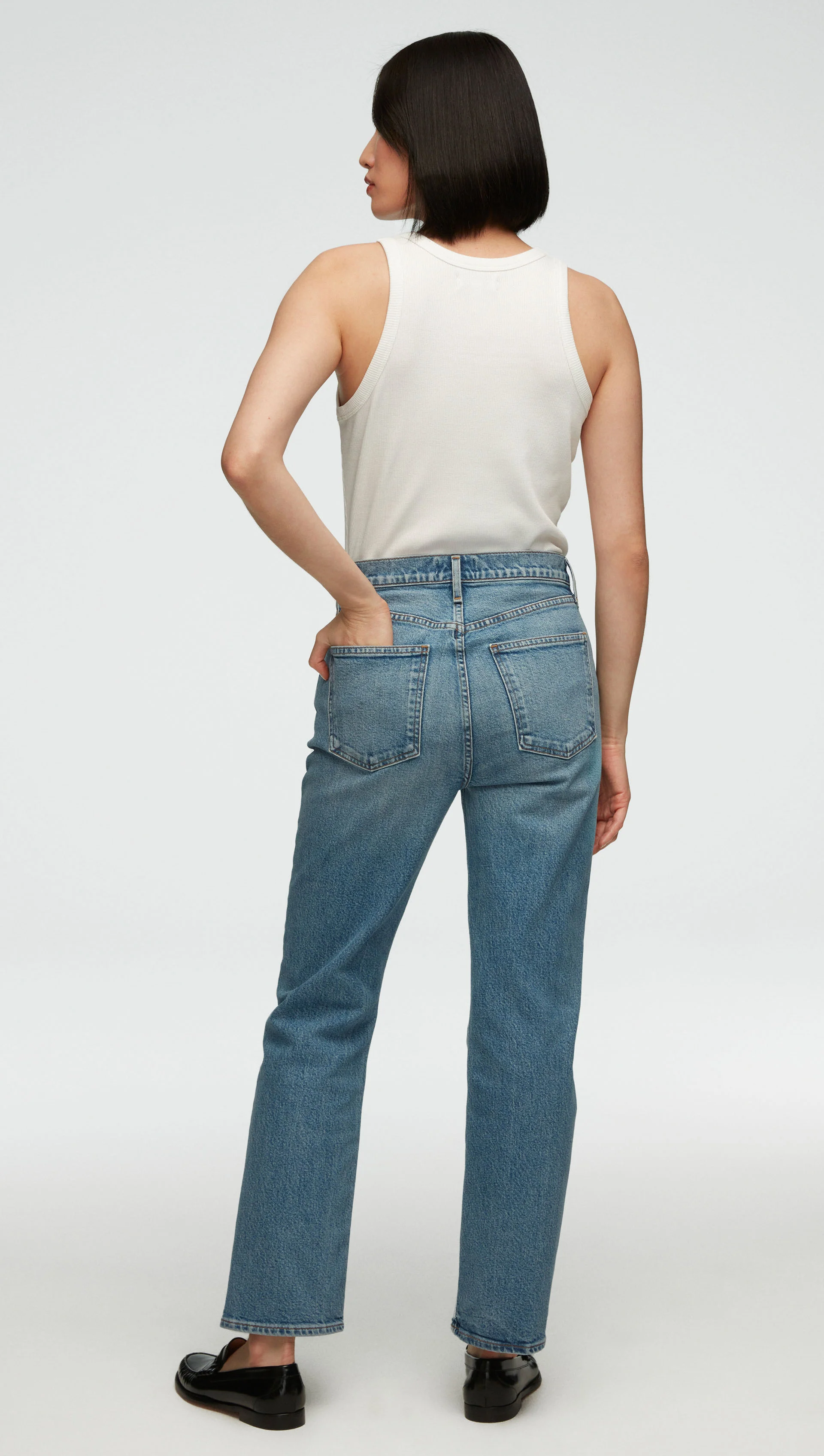 Ribbed Tank in Cotton Elastane | White - Image 5