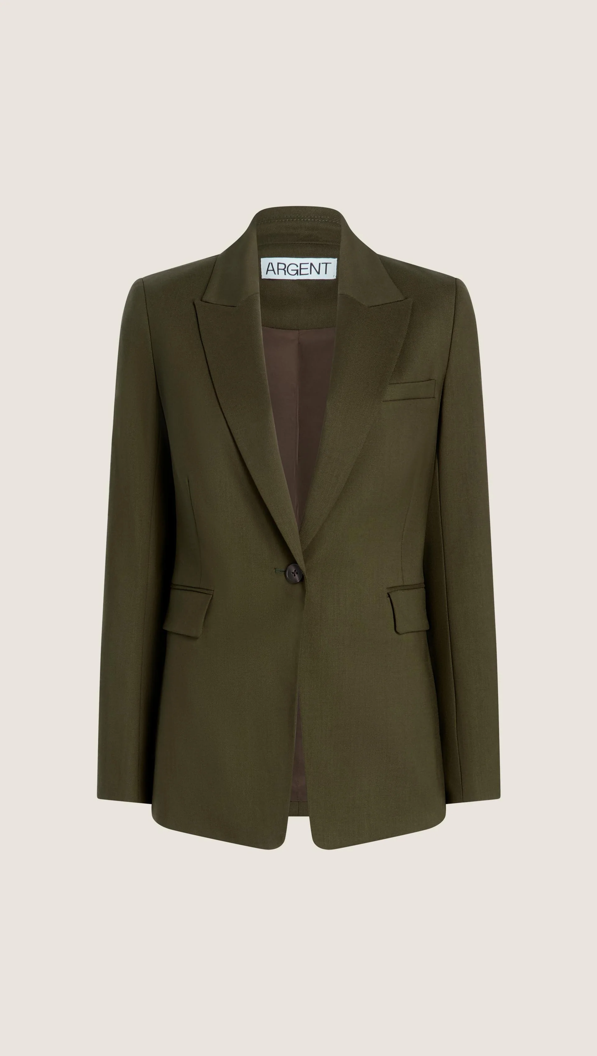 Single Button Blazer in Seasonless Wool | Olive - Image 11