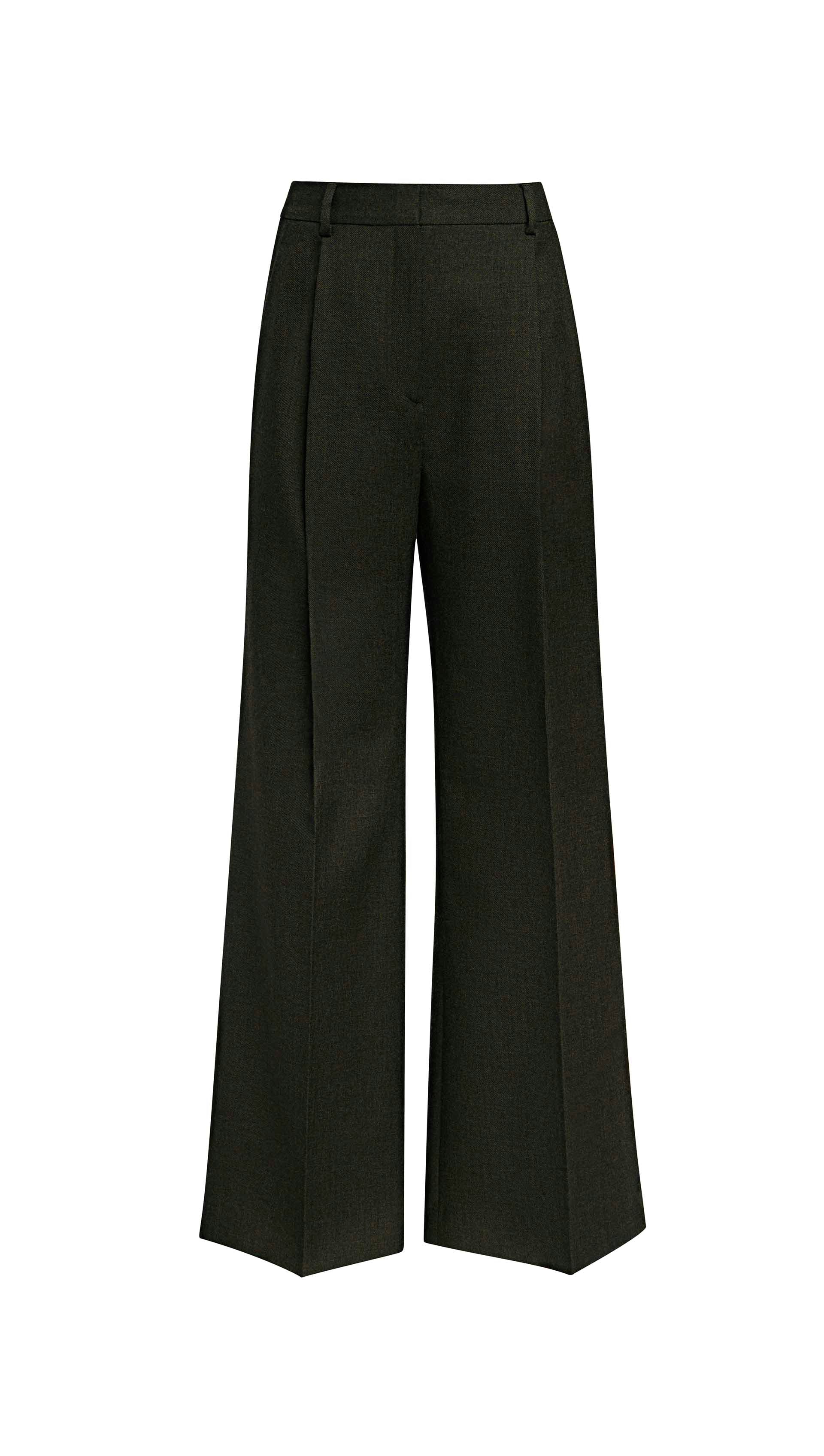 Single Pleat Trouser in Bellagio Wool | Hunter - Image 8