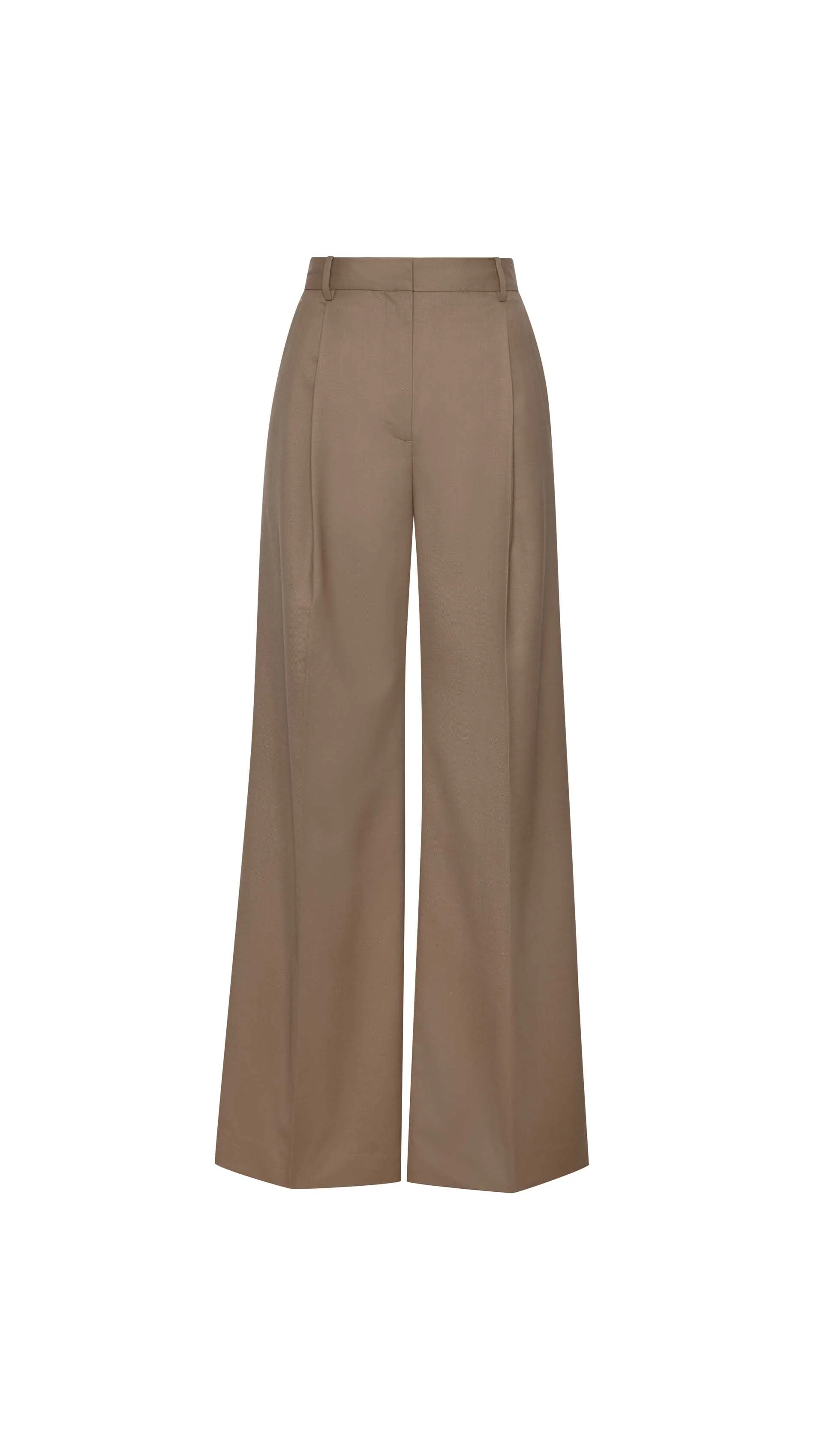 Single Pleat Trouser in Seasonless Wool | Taupe - Image 8