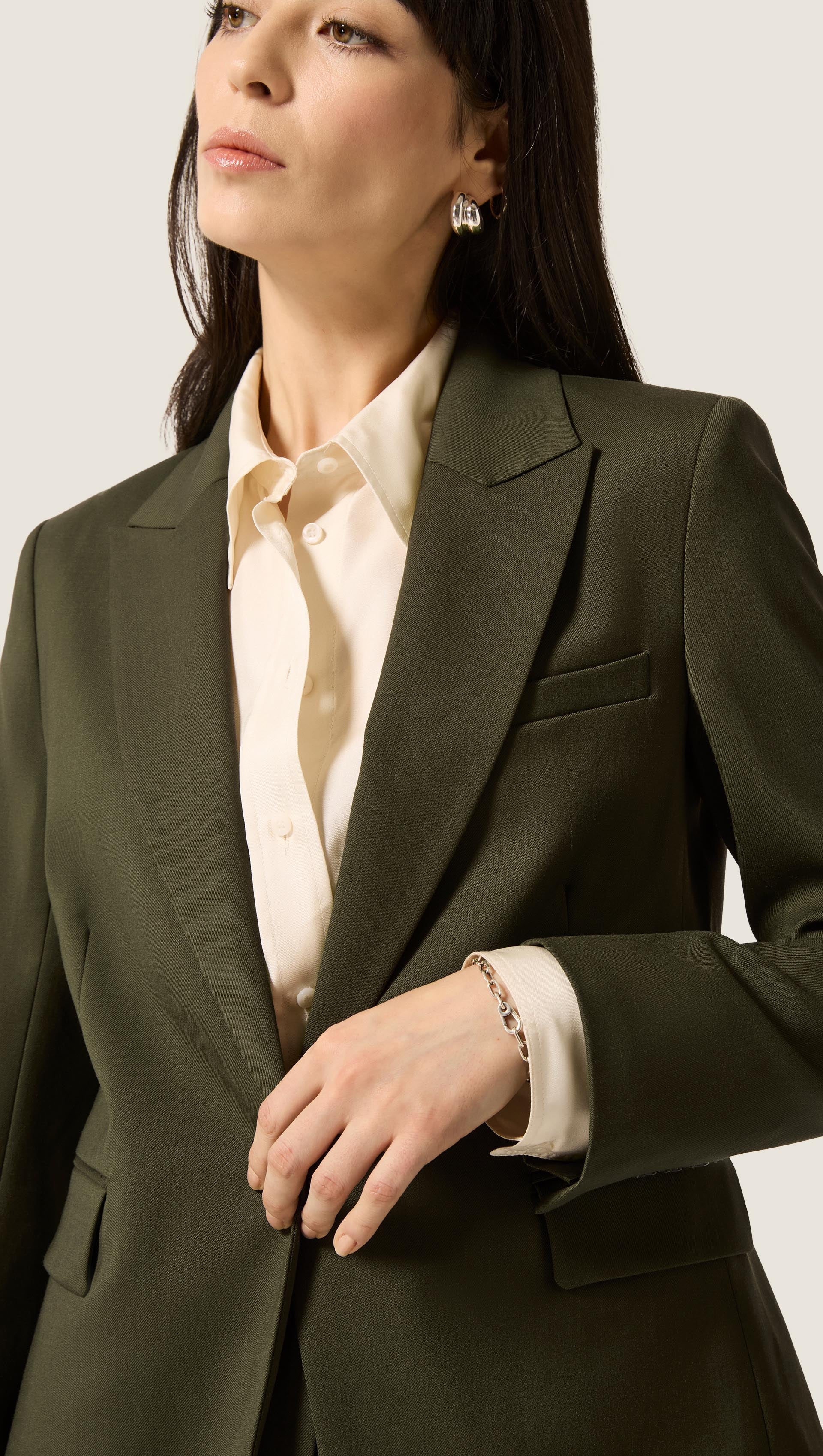 Slim Blouse in Silk Twill | Ivory - Image 7
