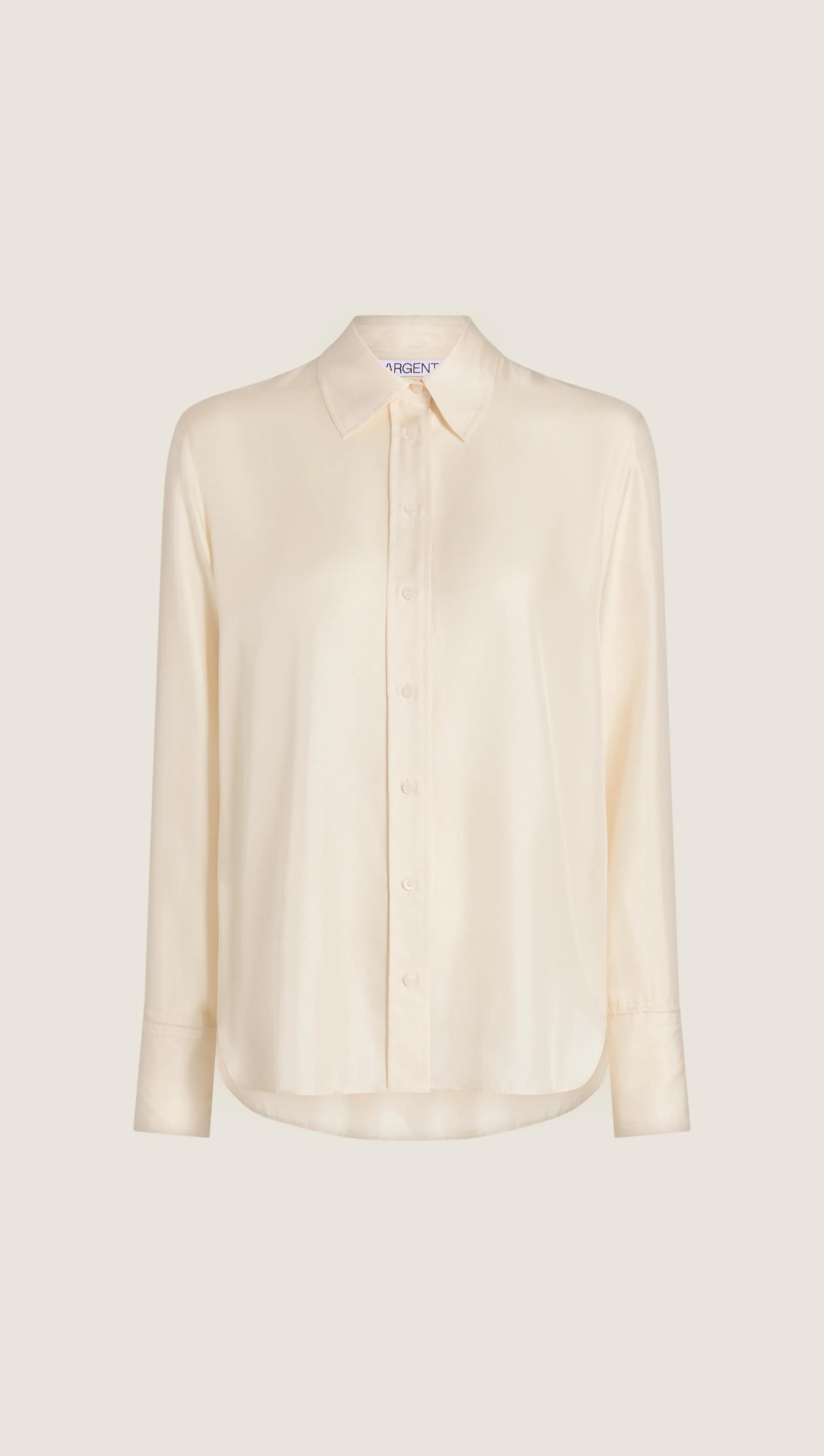 Slim Blouse in Silk Twill | Ivory - Image 9