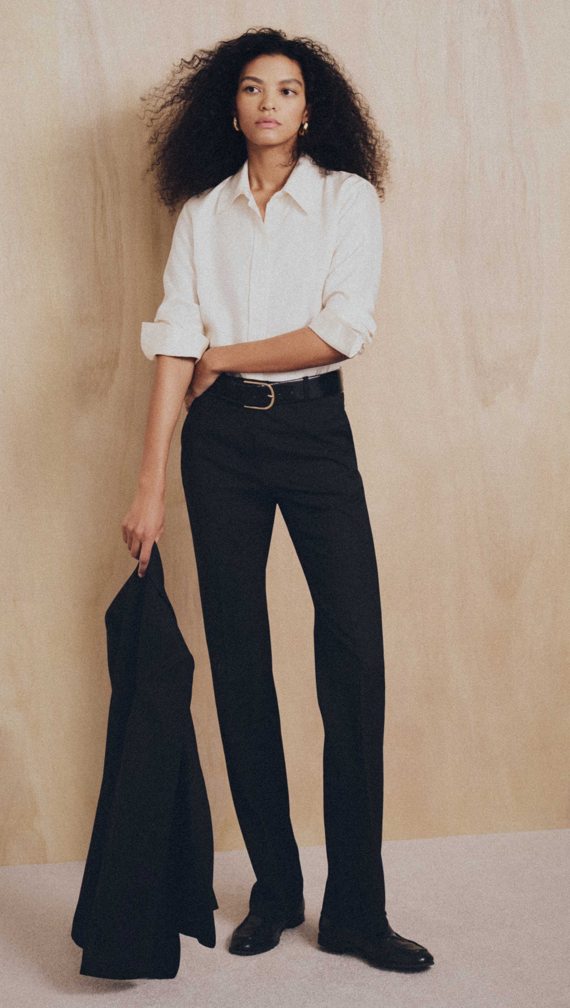 Straight Leg Trouser in Seasonless Wool | Black - Image 12