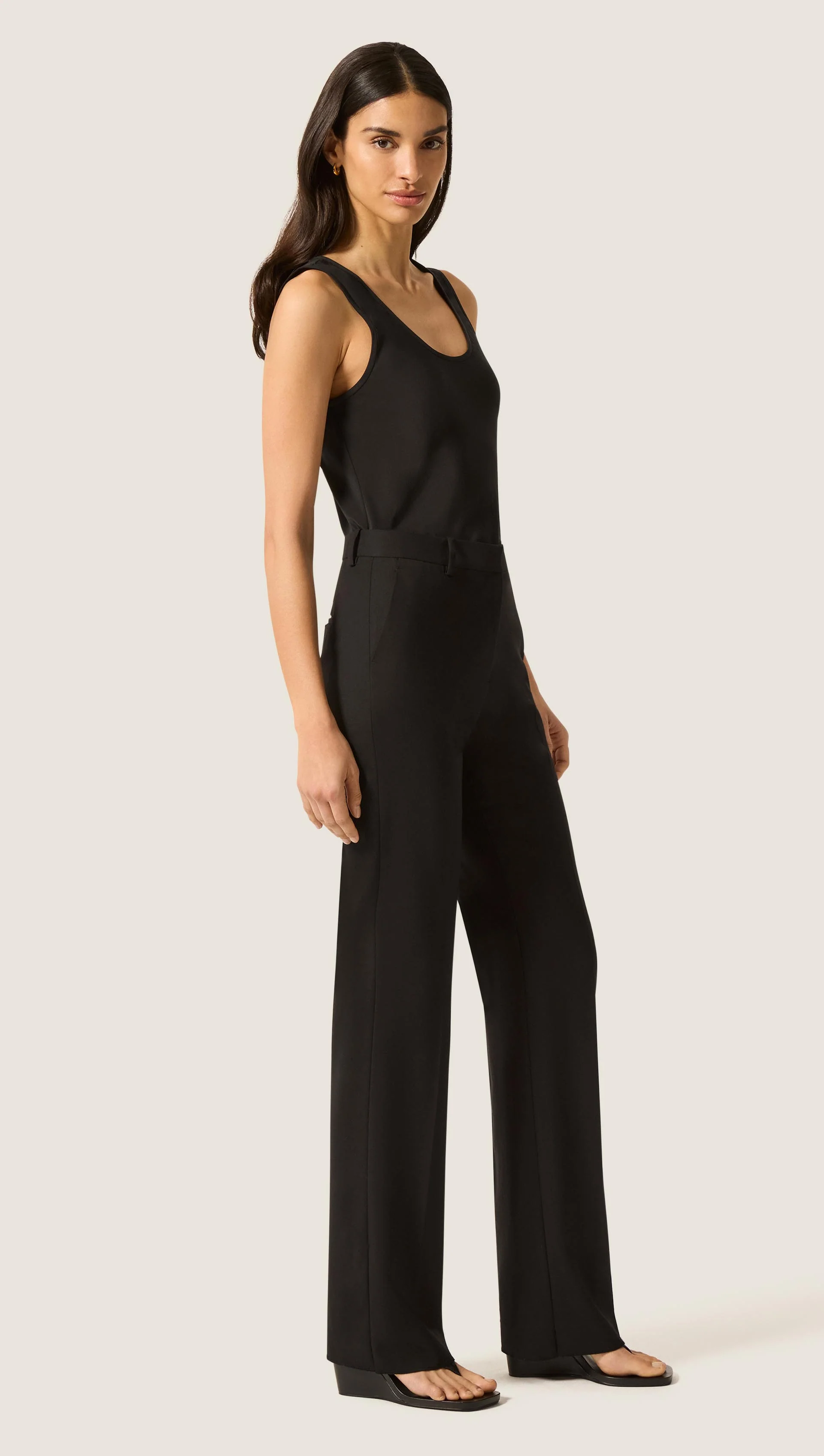 Straight Leg Trouser in Seasonless Wool | Black - Image 4