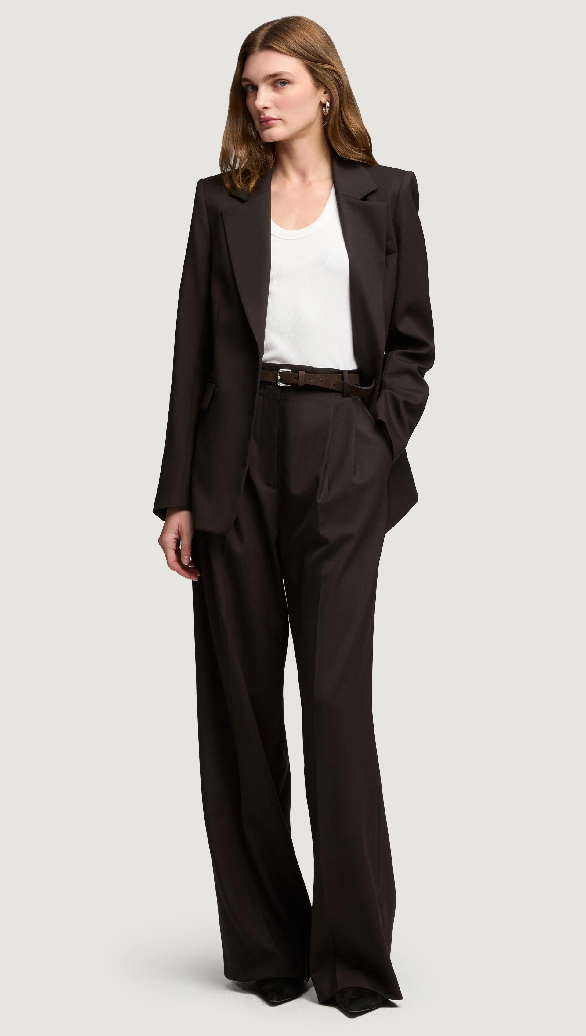 Two-Button Blazer in Seasonless Wool | Coffee - Image 7