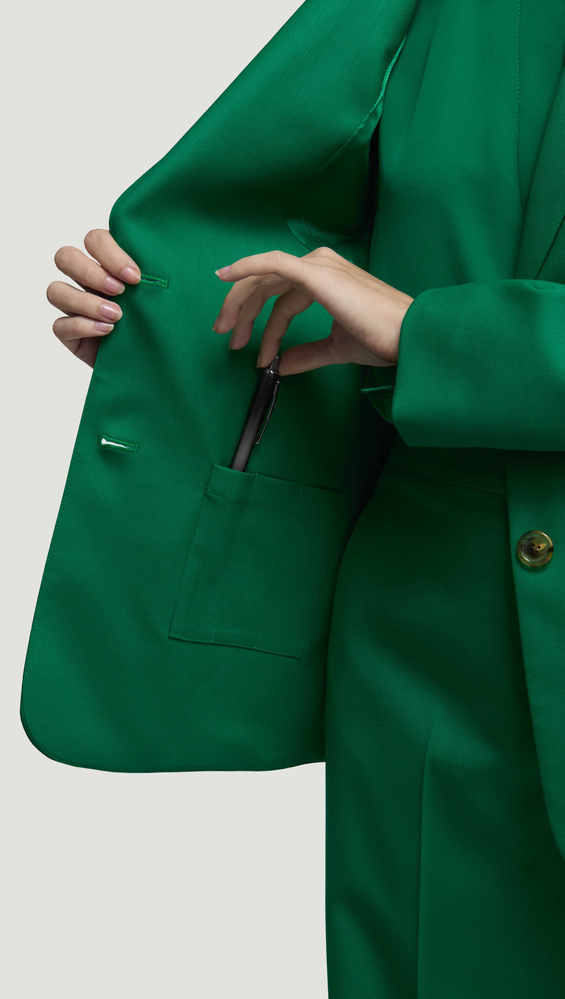Two-Button Blazer in Seasonless Wool | Jade - Image 6