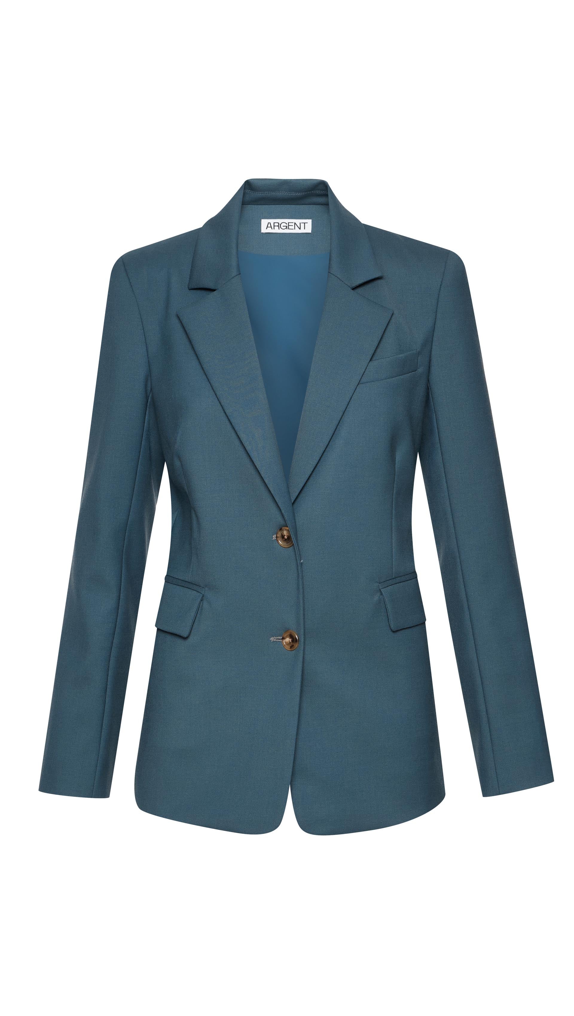 Two-Button Blazer in Seasonless Wool | Stone Blue - Image 10